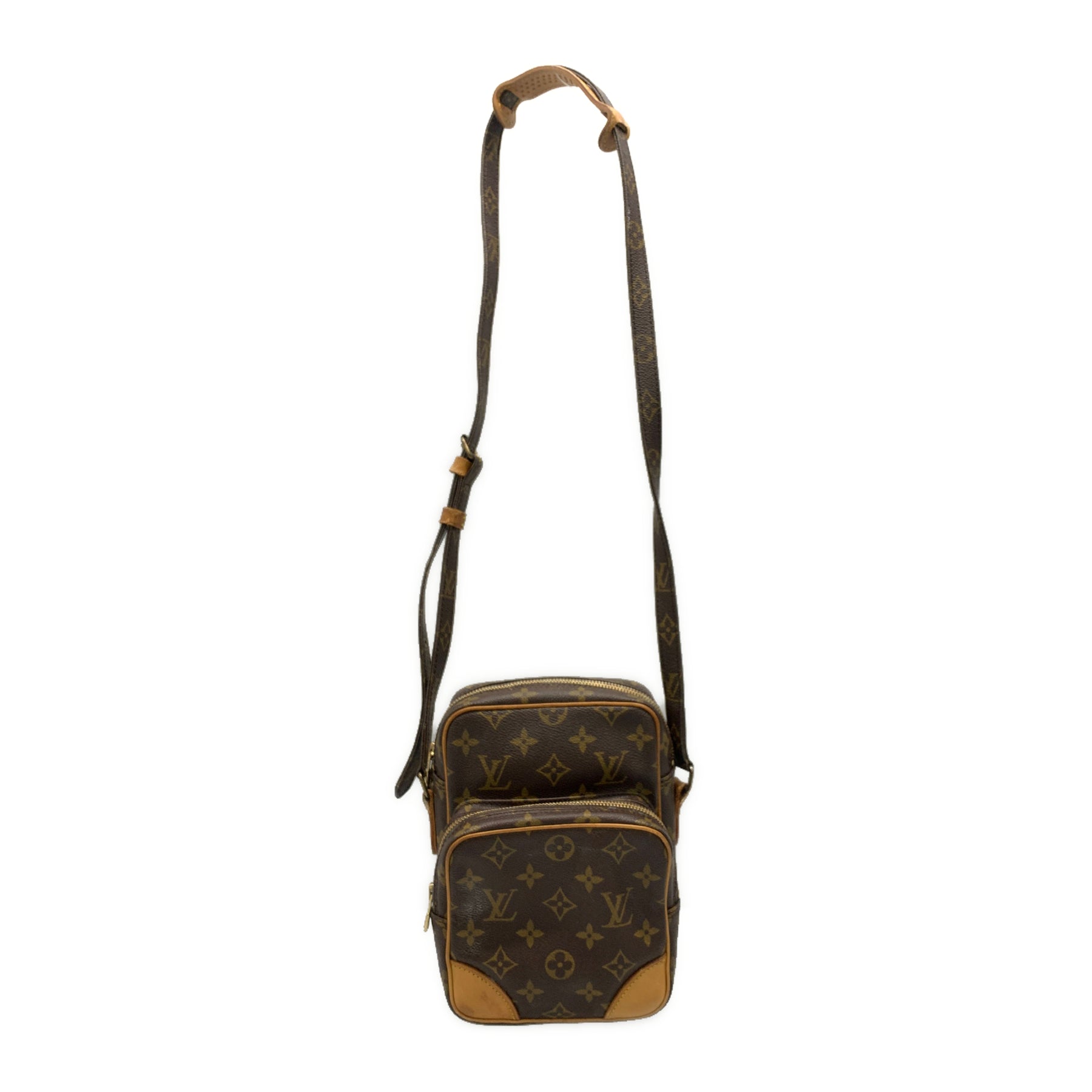 Used Louis Vuitton Handbag/Leather/Brw/Allover Pattern Bag