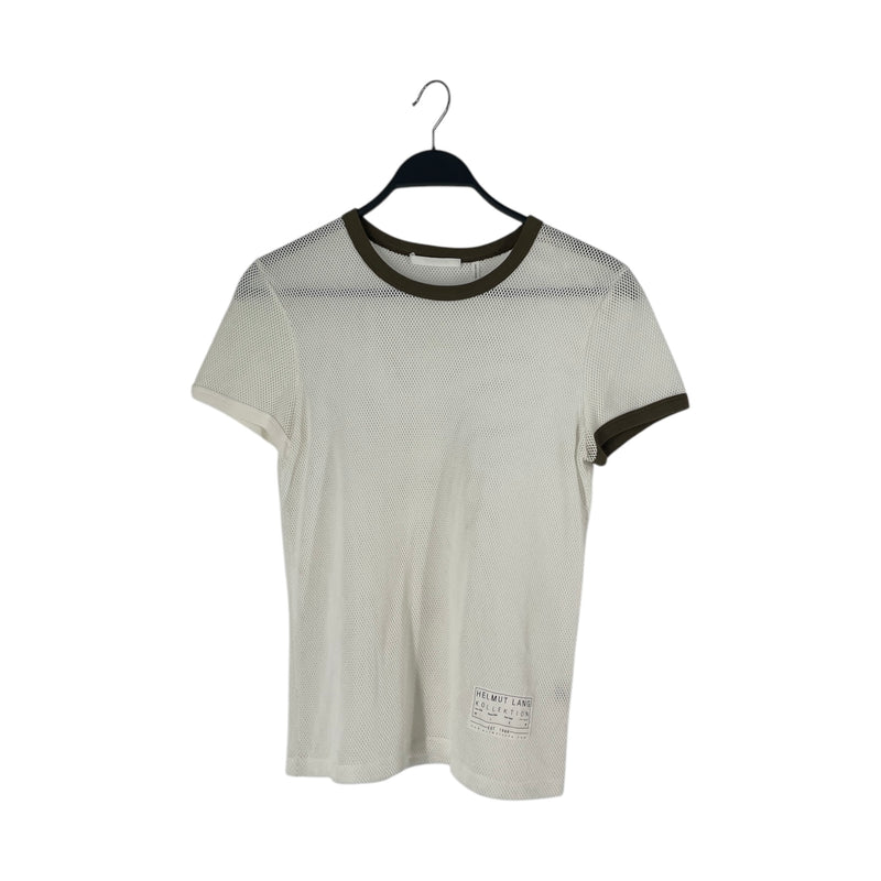 Helmut Lang/T-Shirt/L/Cotton/WHT/mesh net top
