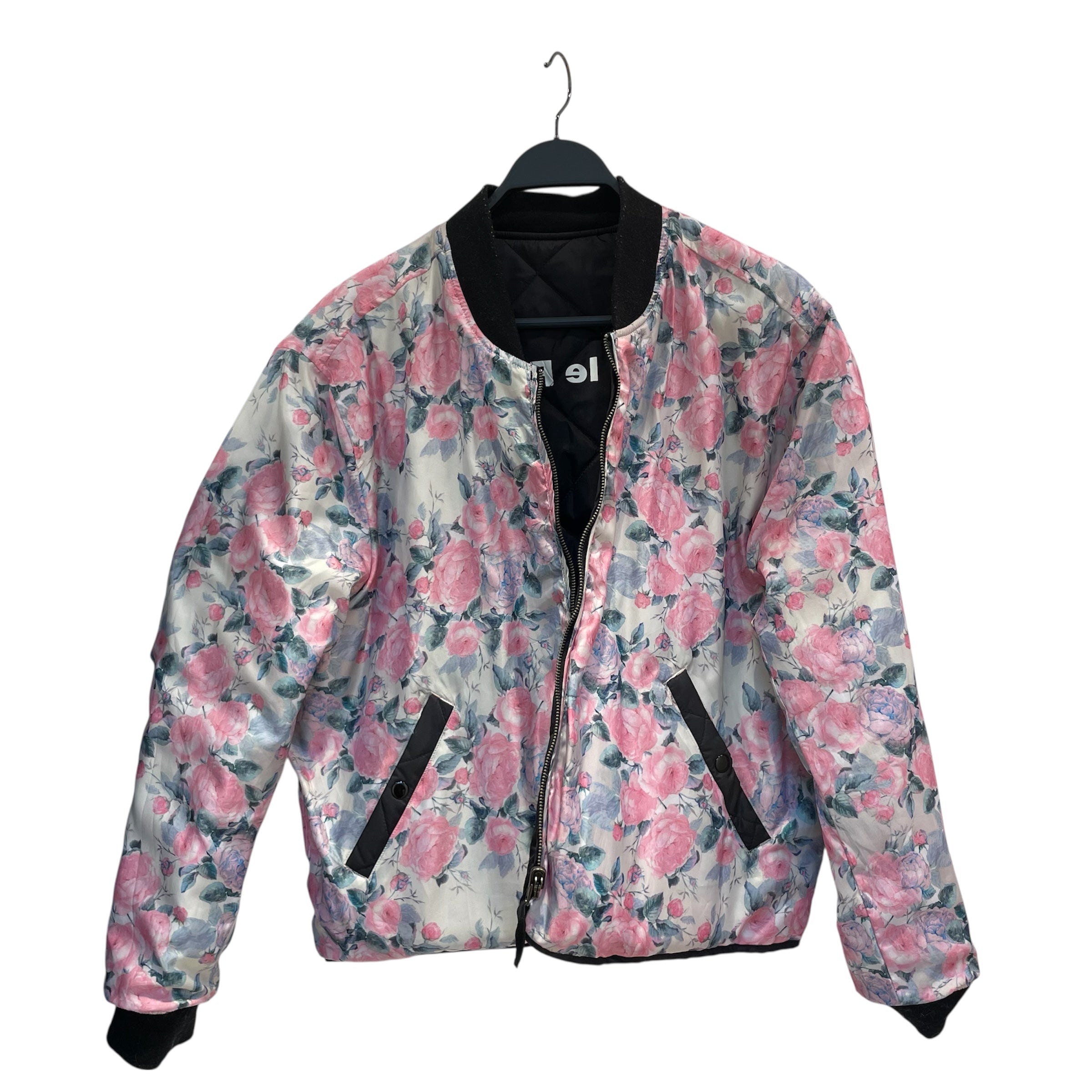 golf le fleur/Quilted Jkt/M/Nylon/BLK/reversible floral golf jkt view 3