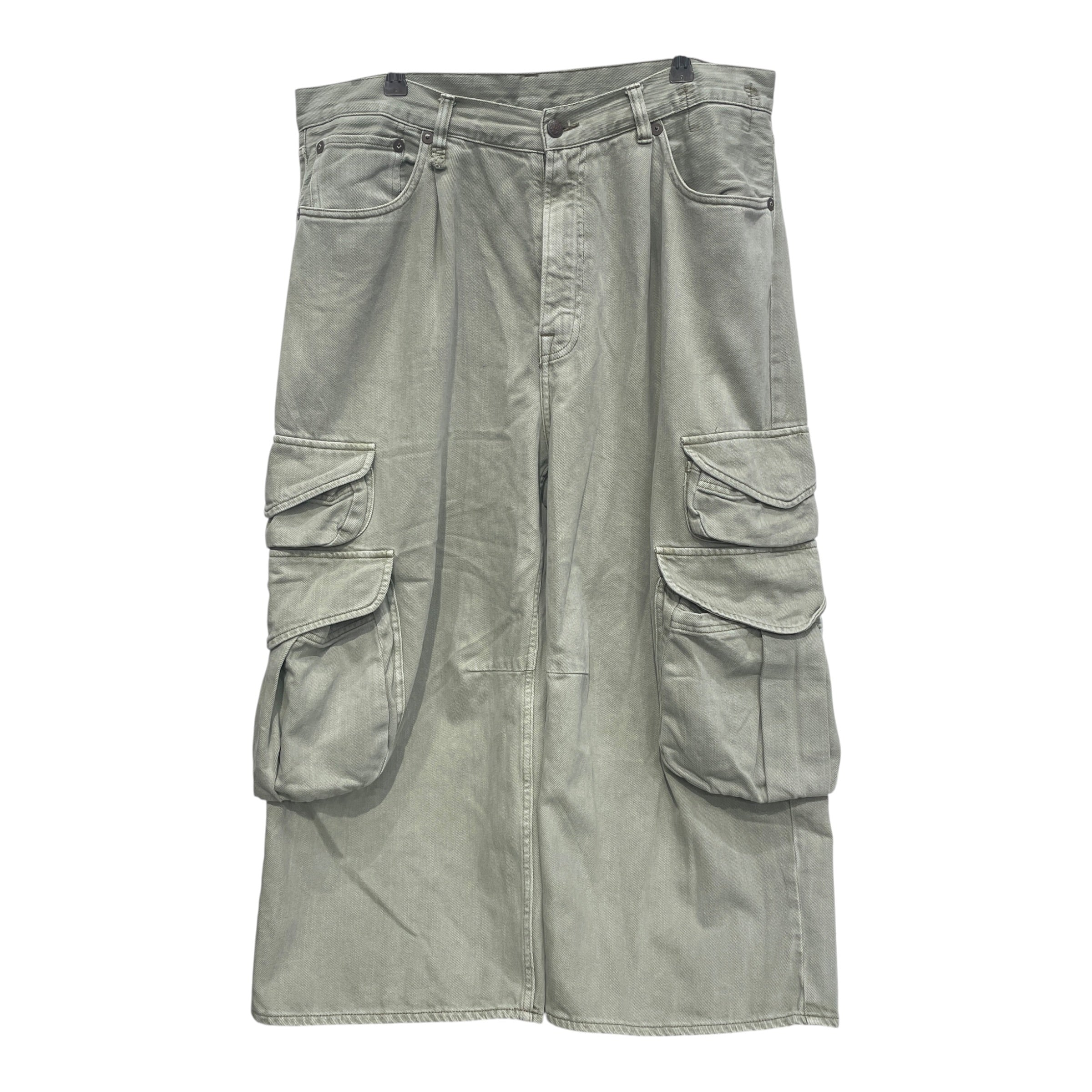 R13/Cargo Pants/36/Cotton/GRN/PALE GREEN CROPPED CARGO view 1