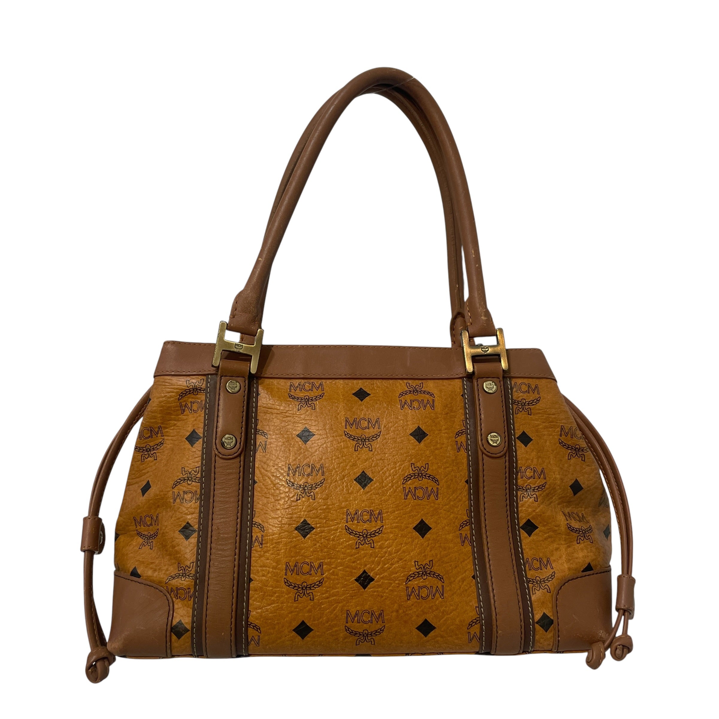MCM/Hand Bag/Monogram/Leather/CML/Cognac Drawstring view 2