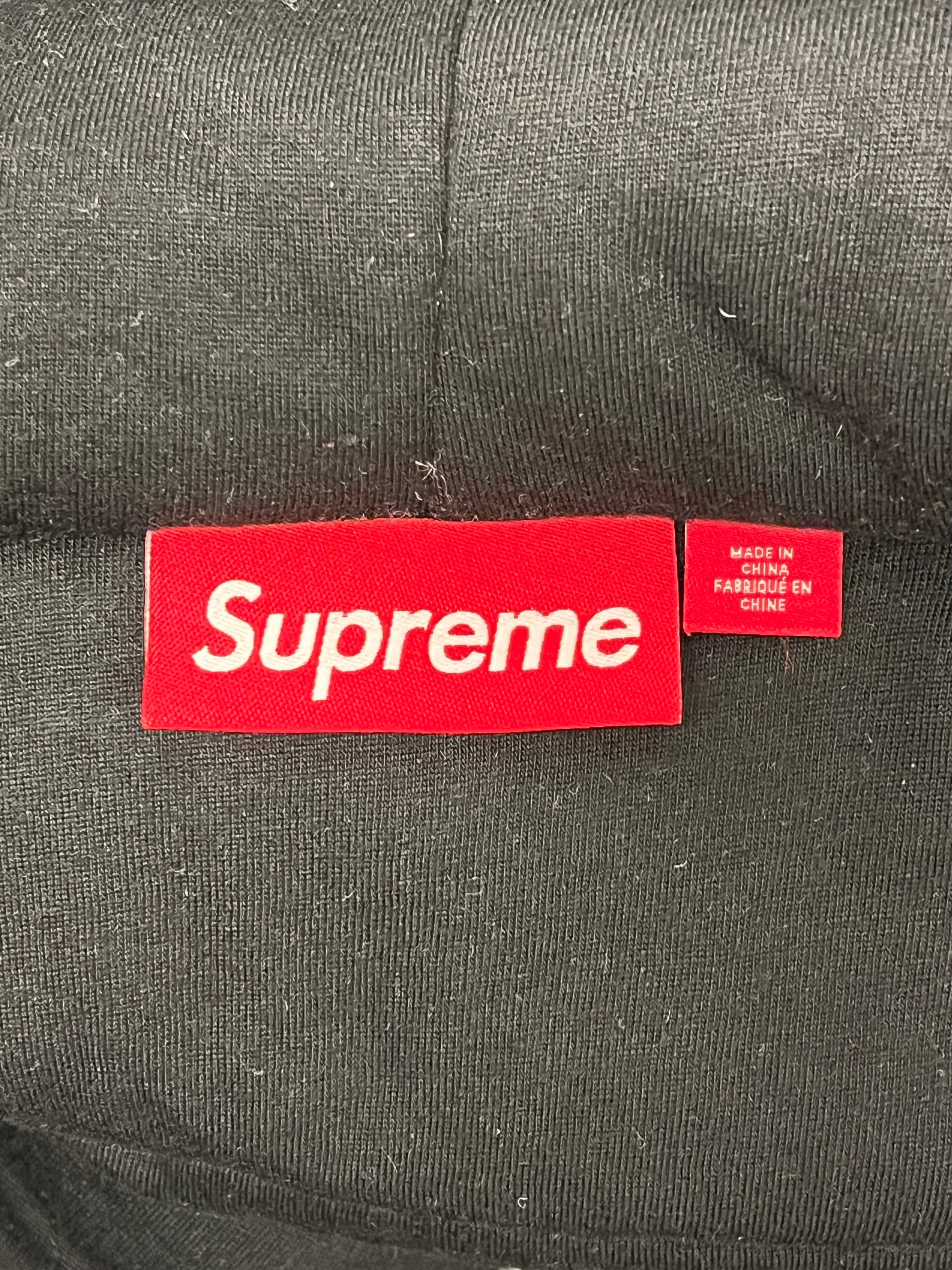 Supreme/Zip Up Hoodie/M/Stripe/Cotton/BLK/Filled up reflective view 3