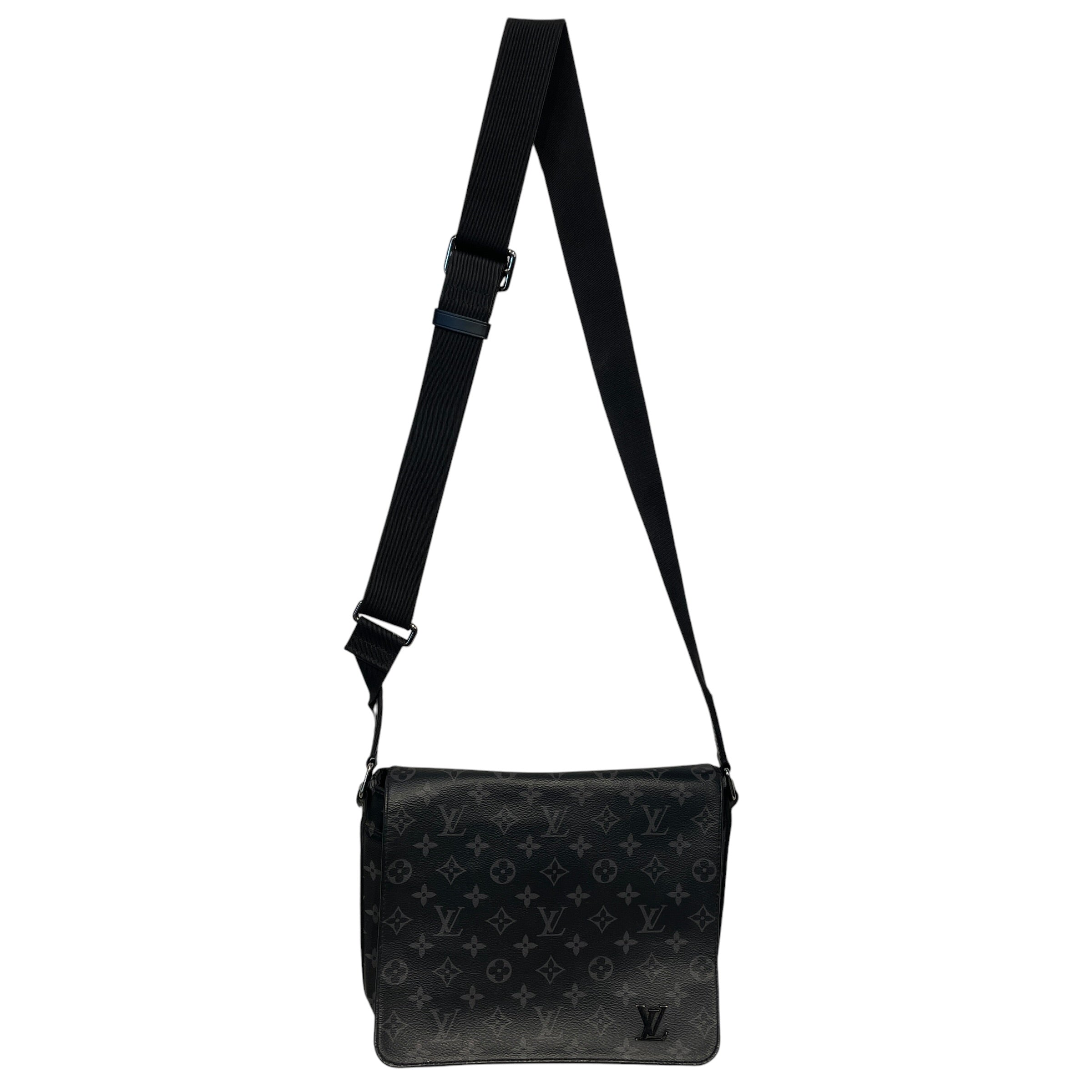LOUIS VUITTON/Cross Body Bag/Monogram/Leather/BLK/ECLIPSE MESSENGER view 1