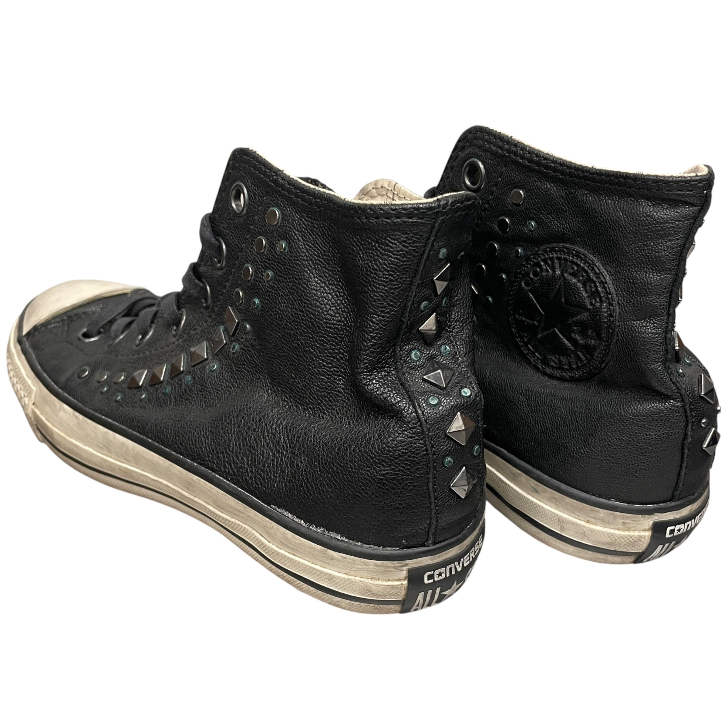 CONVERSE/john varvatos/Hi-Sneakers/US 8/Leather/BLK/Studded view 2