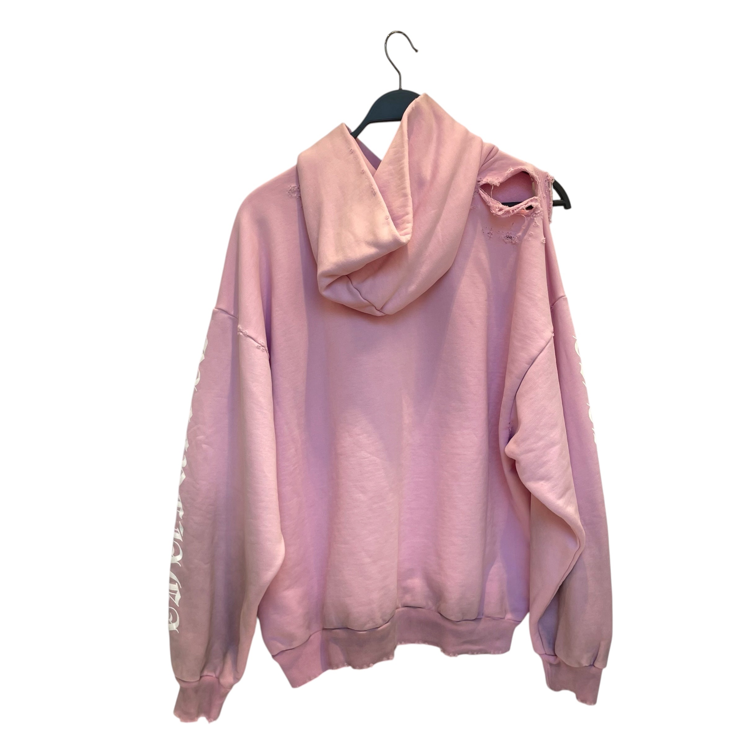 BALENCIAGA/Hoodie/S/Nylon/PNK/Distressed/gothic sleeves view 2
