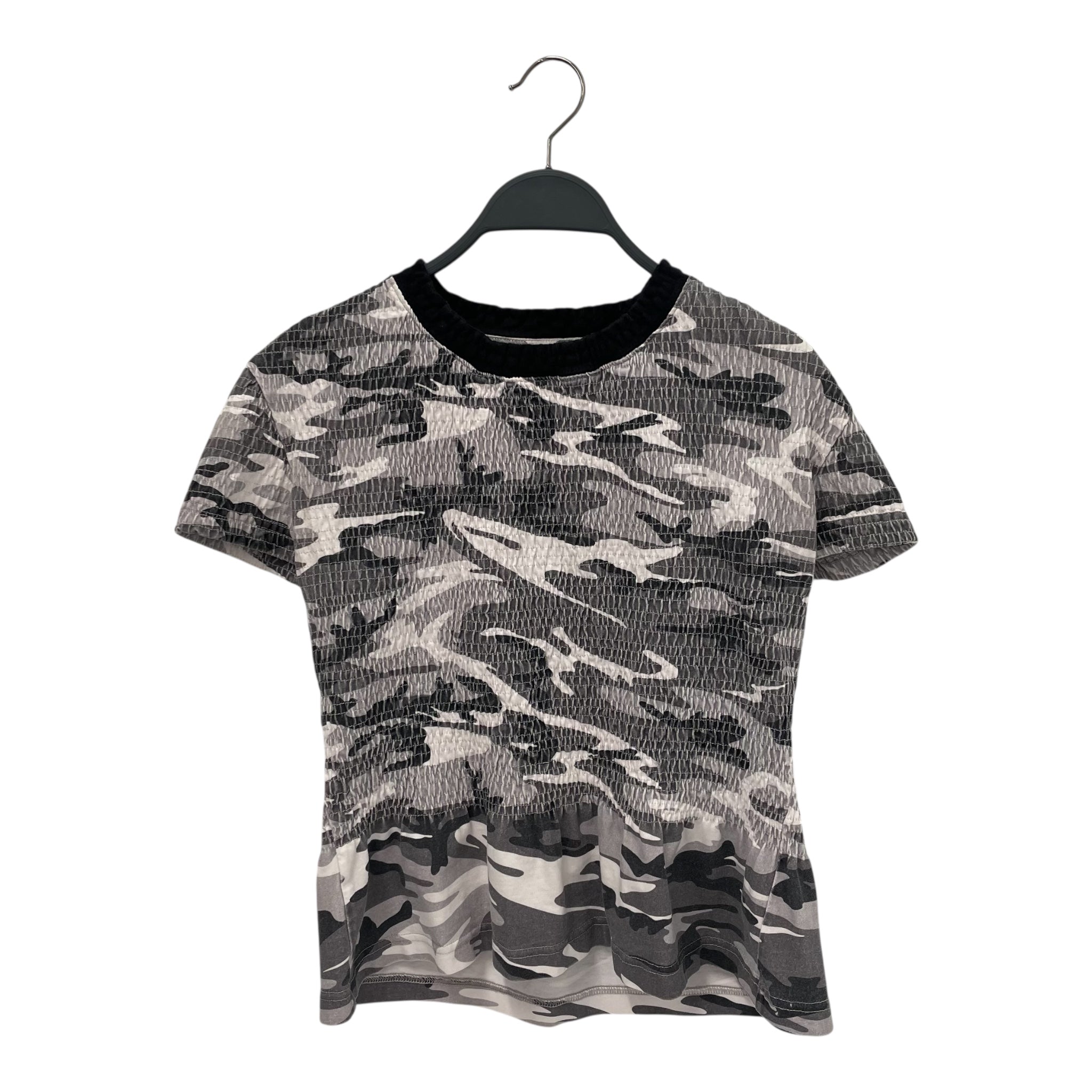 BALENCIAGA/T-Shirt/M/Camouflage/Cotton/GRY/peplum view 1
