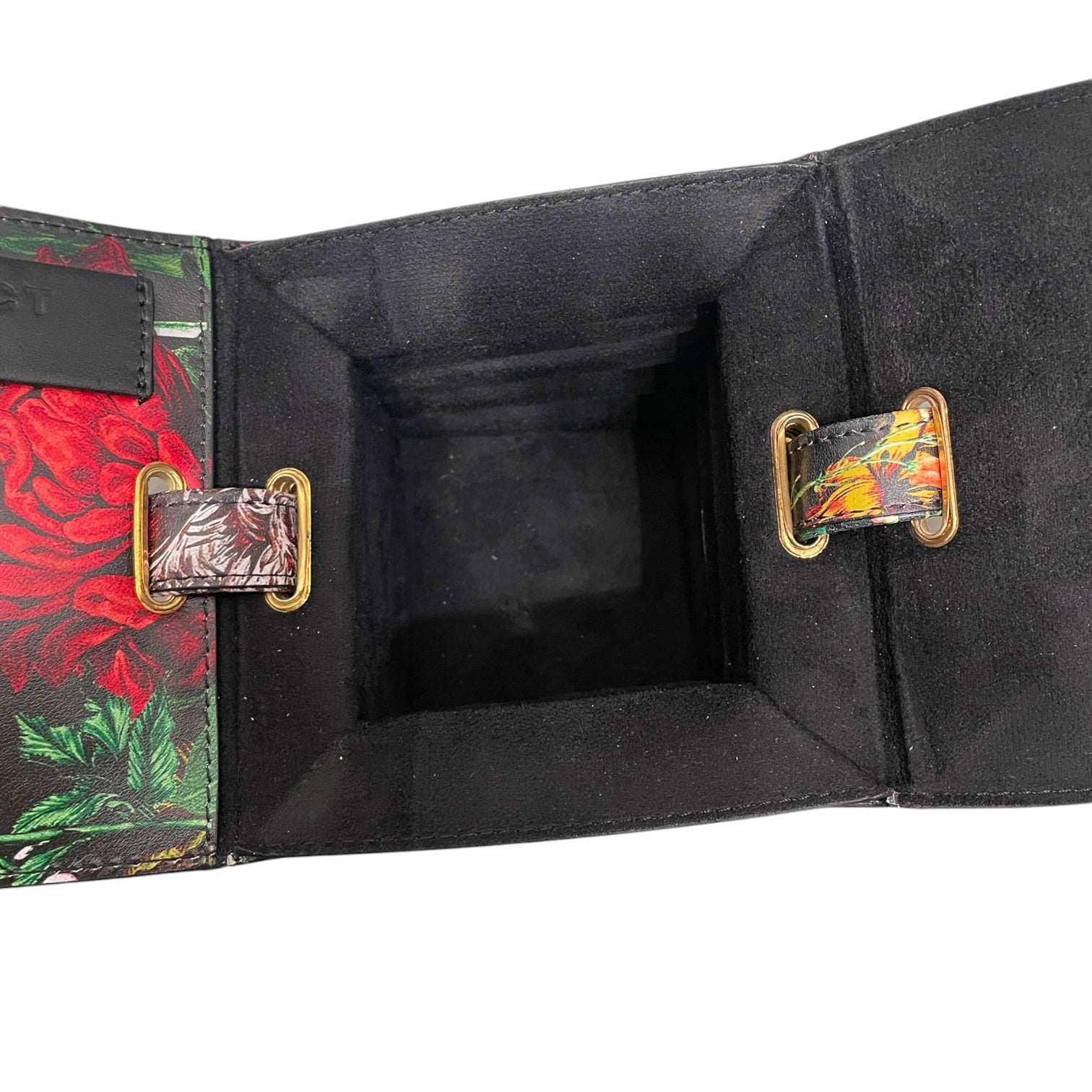 Y/PROJECT/Cross Body Bag/Floral Pattern/Leather/BLK/ACCORDIAN BAG view 4
