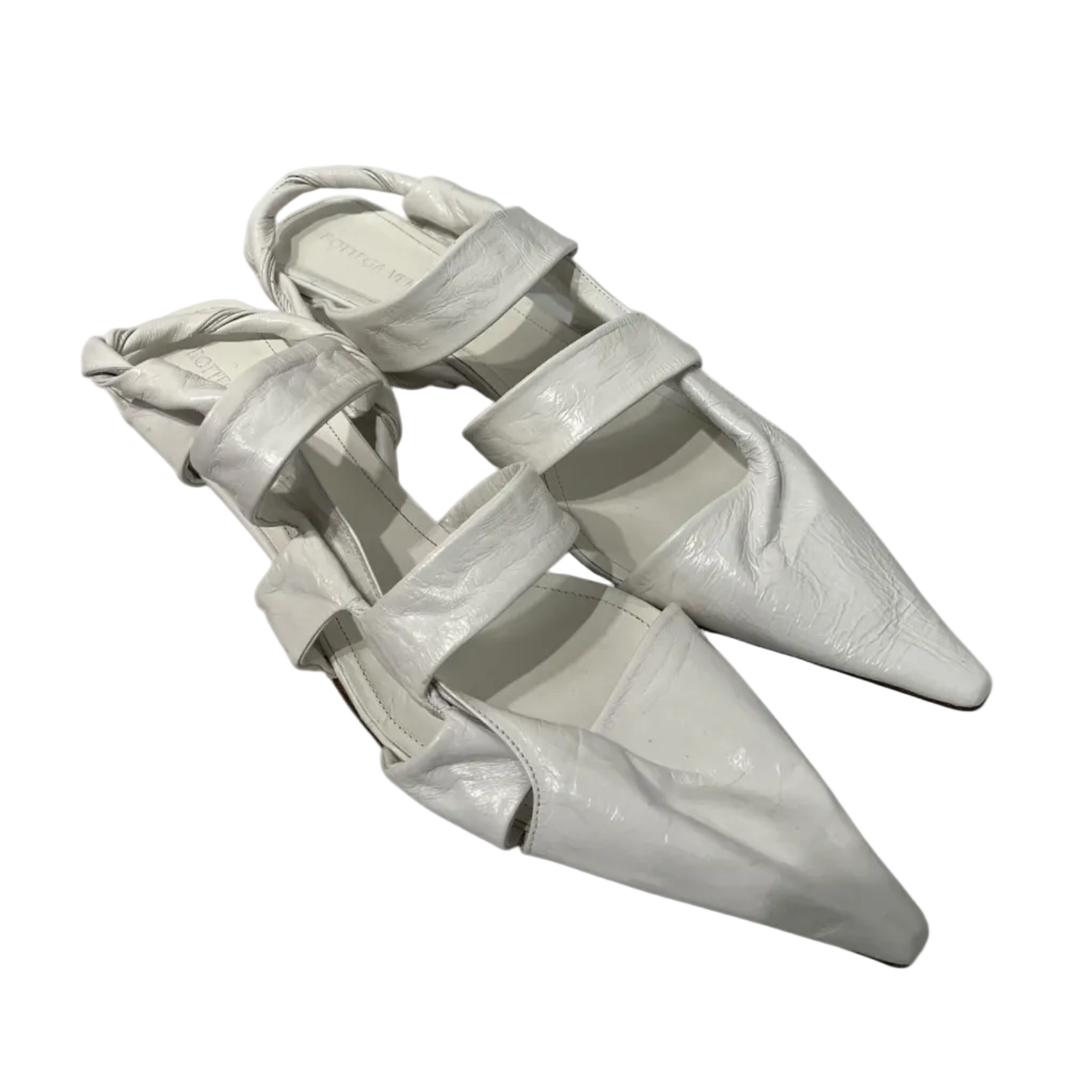 BOTTEGA VENETA/Heels/EU 40/Leather/WHT/POINTED TOE KITTEN HEEL view 1