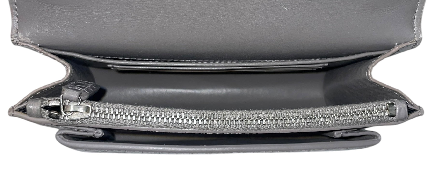 YVES SAINT LAURENT/Bag/Cotton/GRY/crocadile , silver chain view 3