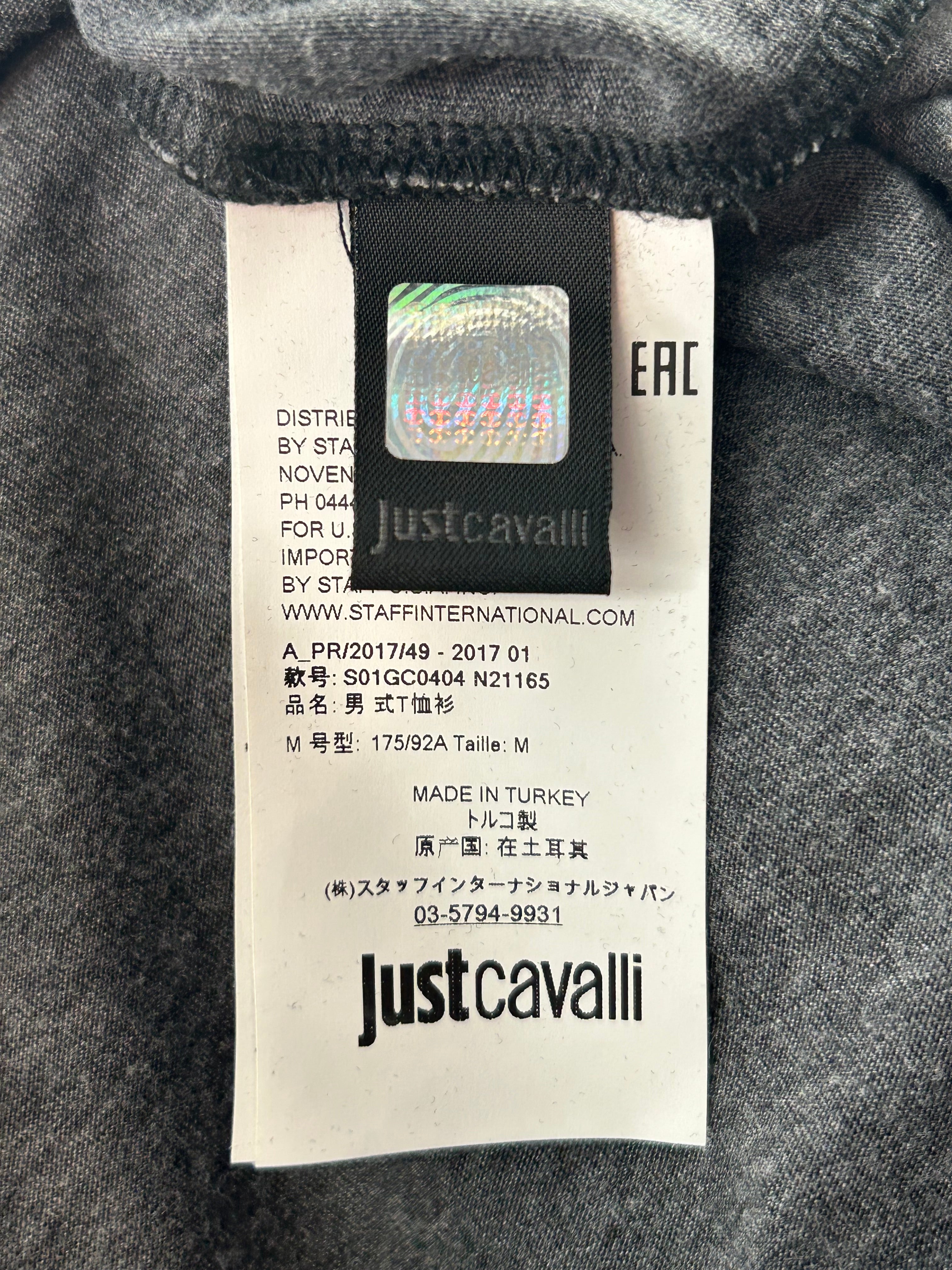 Just cavalli/T-Shirt/M/Cotton/GRY/Graphic/MICROPHONE WINGS view 3
