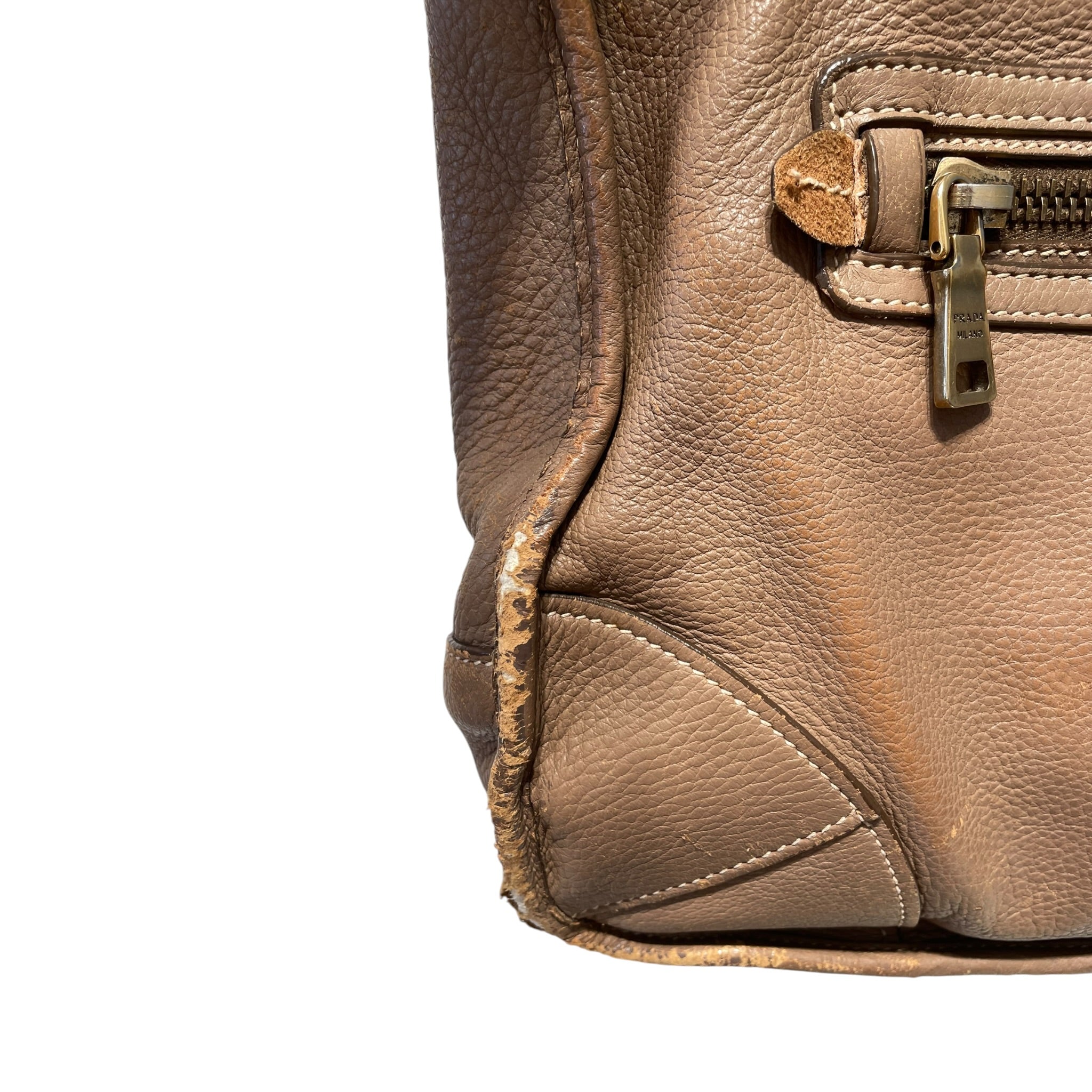 PRADA/Cross Body Bag/Leather/BRW/cross bag view 7