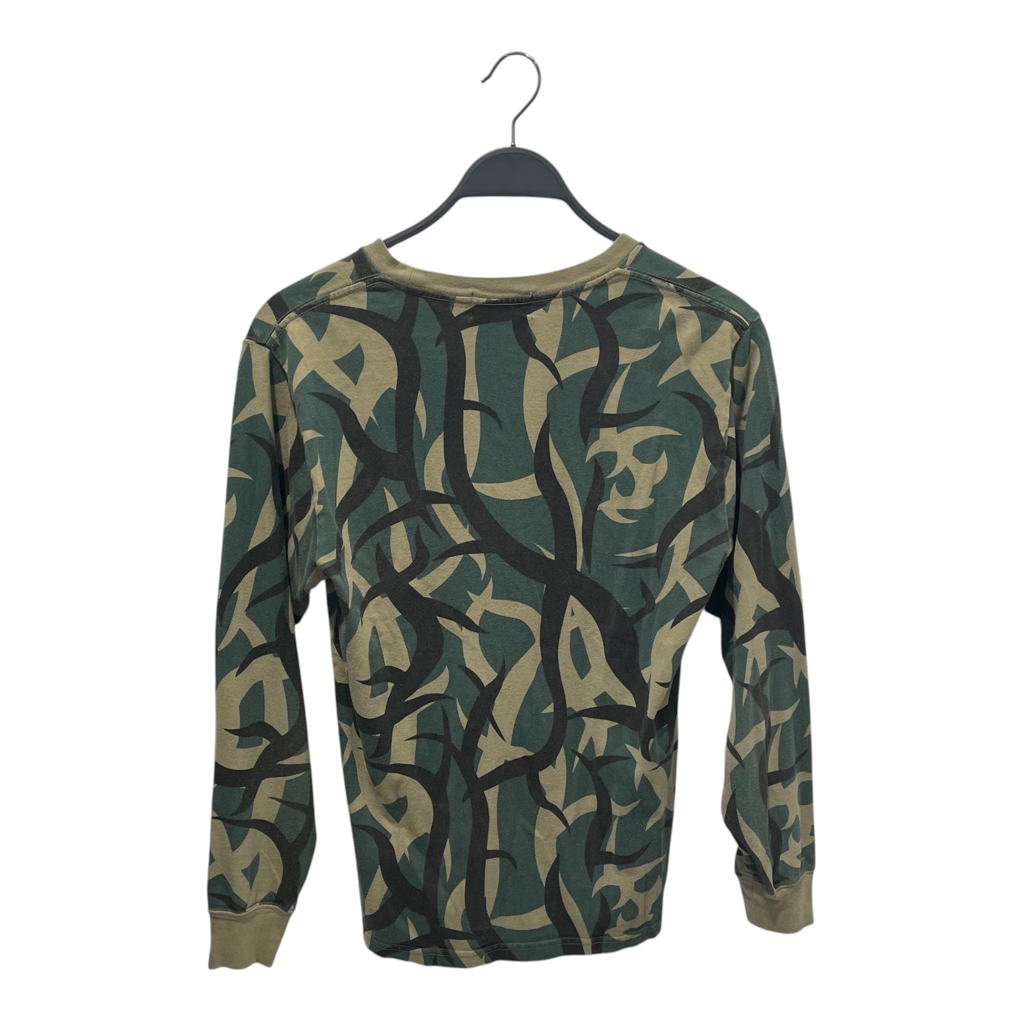A BATHING APE/LS T-Shirt/S/Cotton/GRN/Camouflage/tribal camo ape embroider view 2