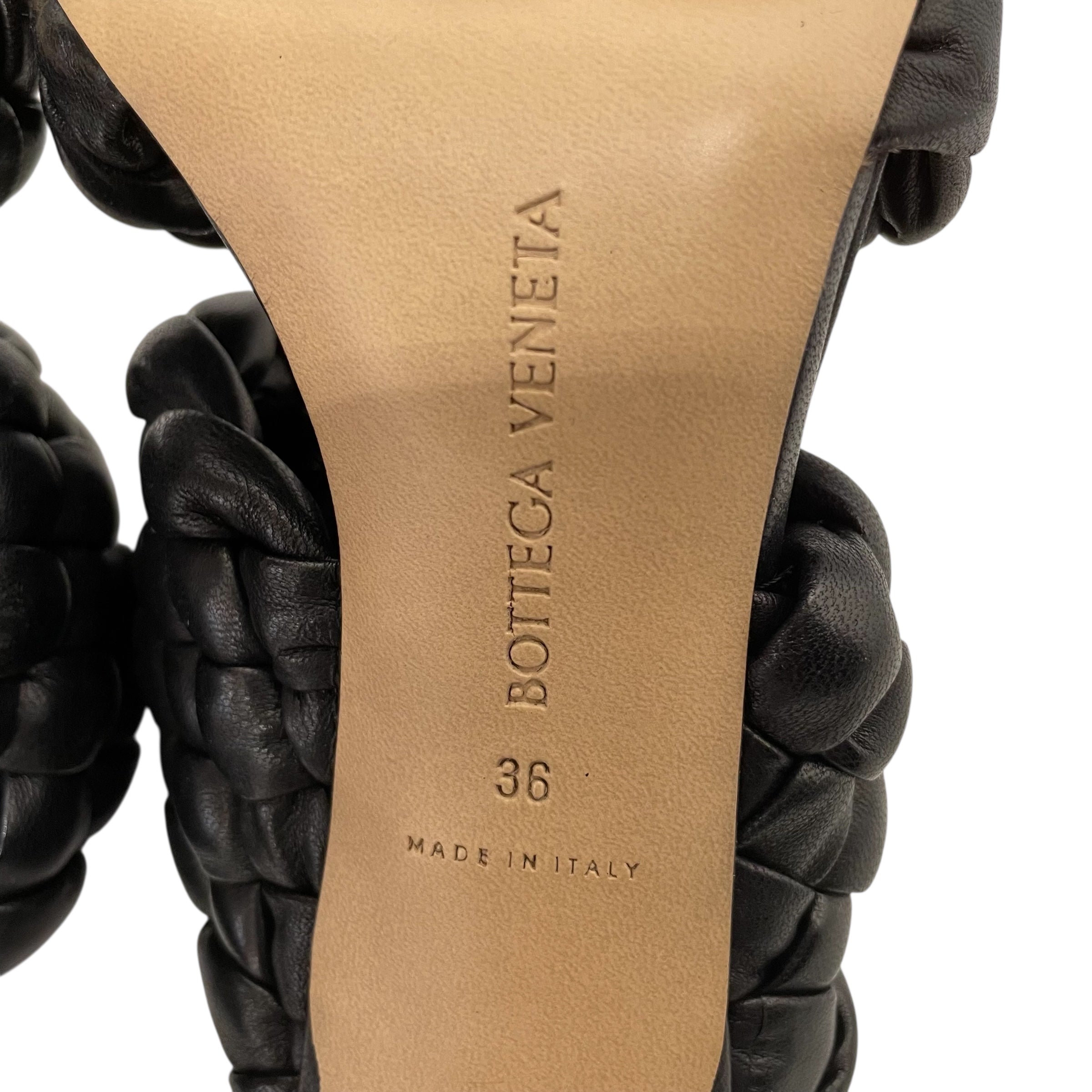 BOTTEGA VENETA/Heels/EU 36/Leather/BLK/Basket Twist Weave view 8