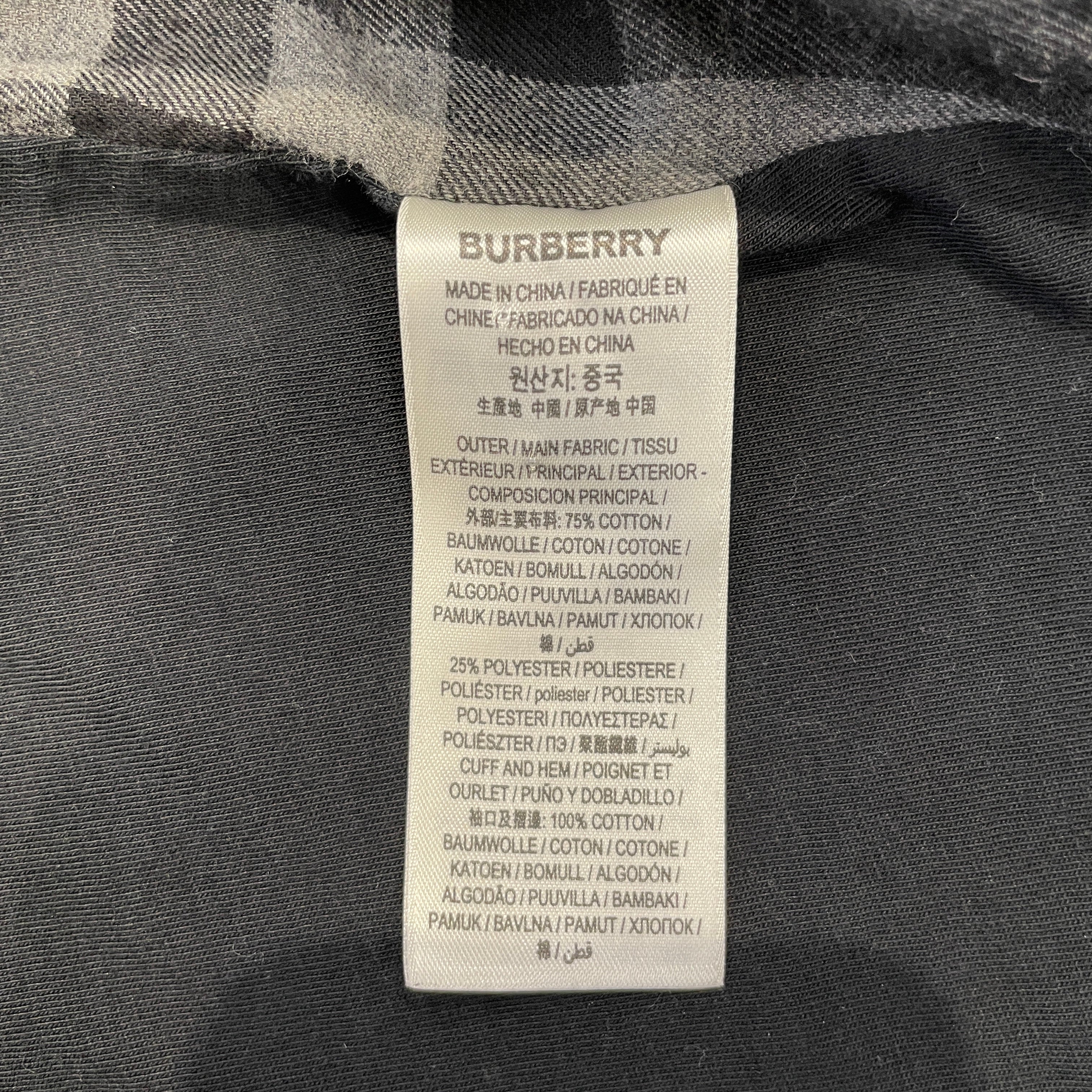 BURBERRY LONDON/Zip Up Hoodie/L/Cotton/BLK/EMBOSSED B view 4