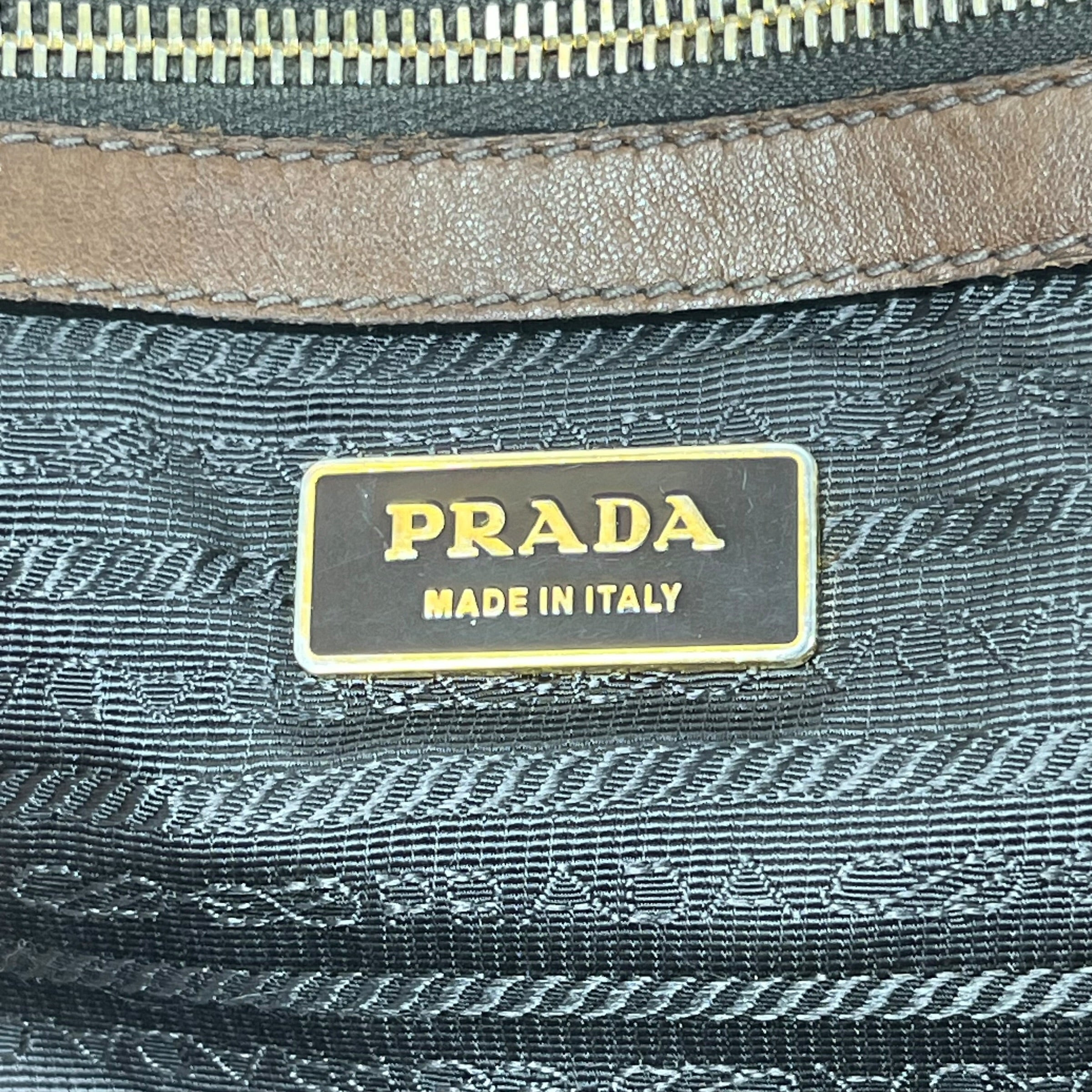 PRADA/Hand Bag/Leather/BRW/Quilted Wrinkle Leather Bag view 5
