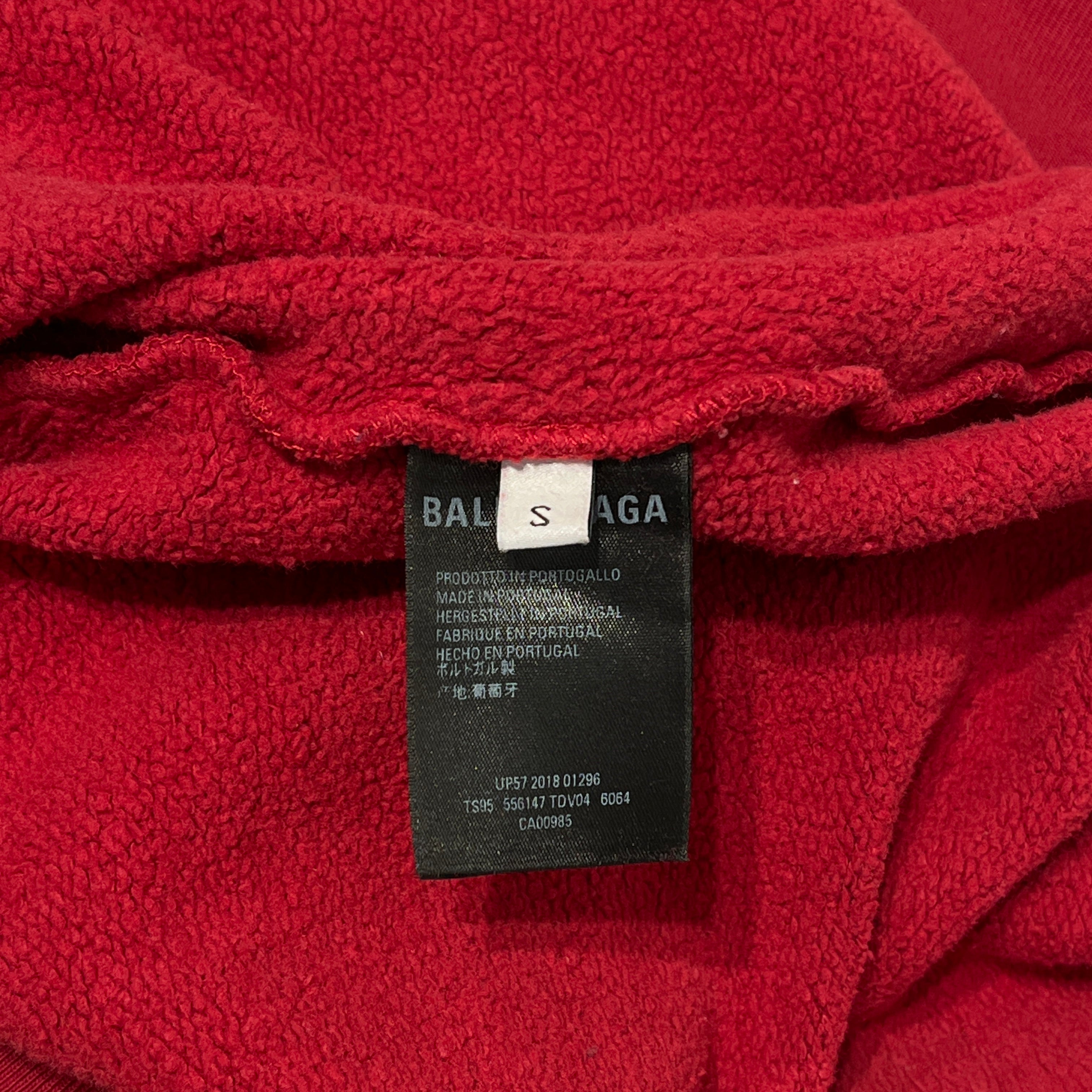 BALENCIAGA/Sweatshirt/S/Cotton/RED/mini logo crewneck view 5