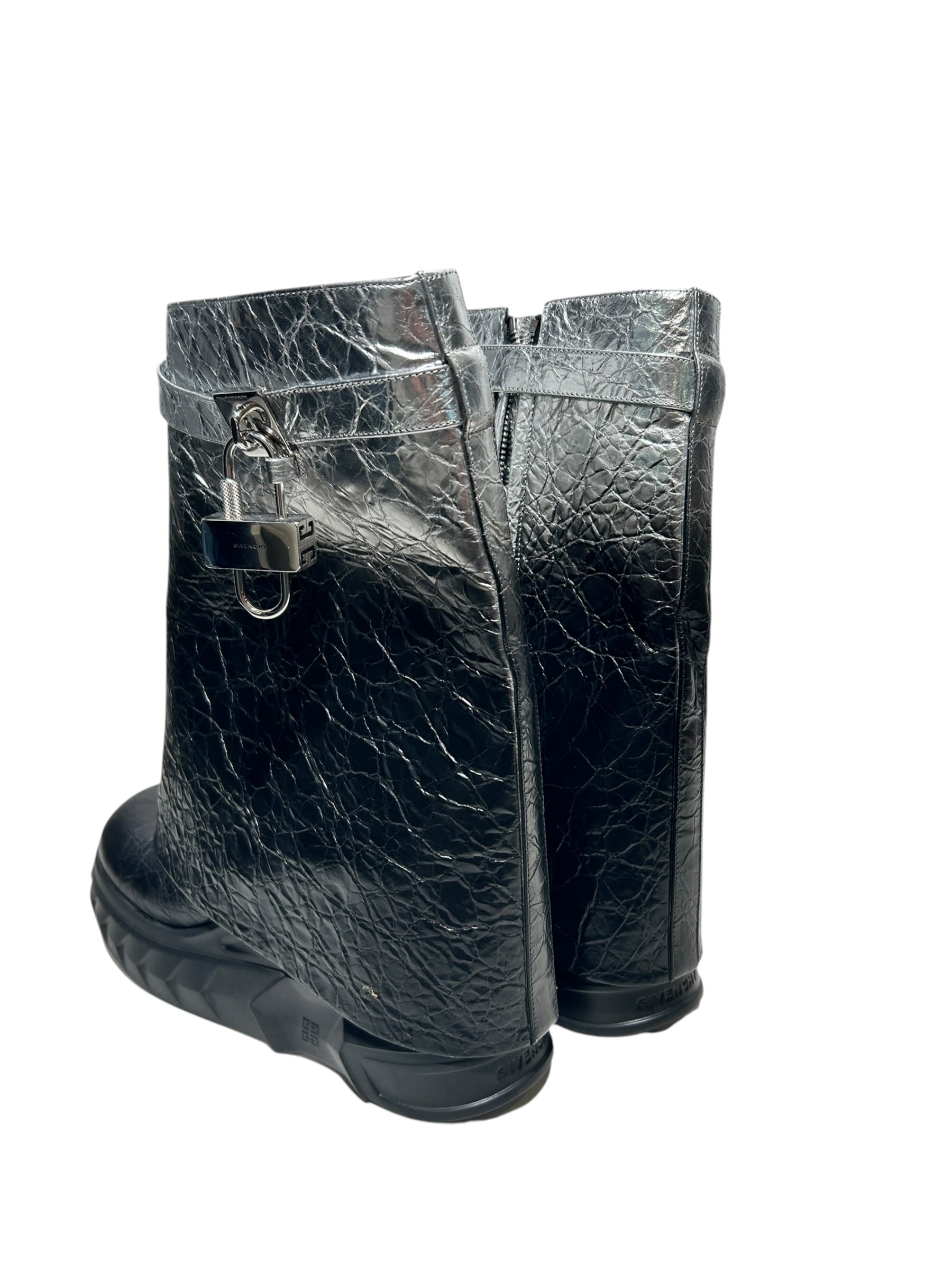 GIVENCHY/Boots/EU 39/BLK/SHARK BOOT SILVER GRADIENT view 2