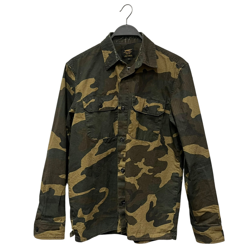 Carhartt/LS Shirt/S/Cotton/GRN/Camouflage/Work In Progress
