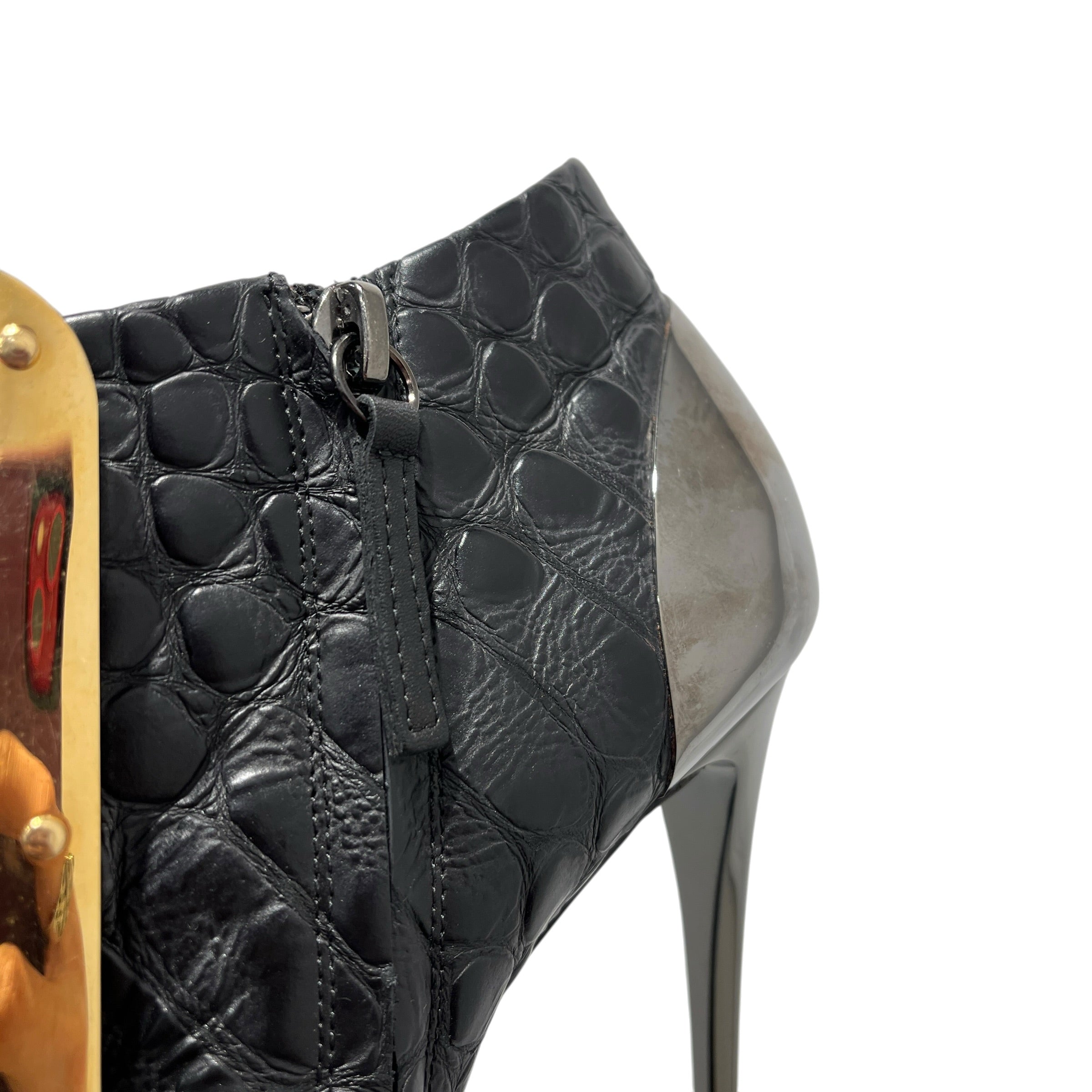 Giuseppe Zanotti/Heels/EU 37/Animal Pattern/Leather/BLK/croc embossed gold plate view 16
