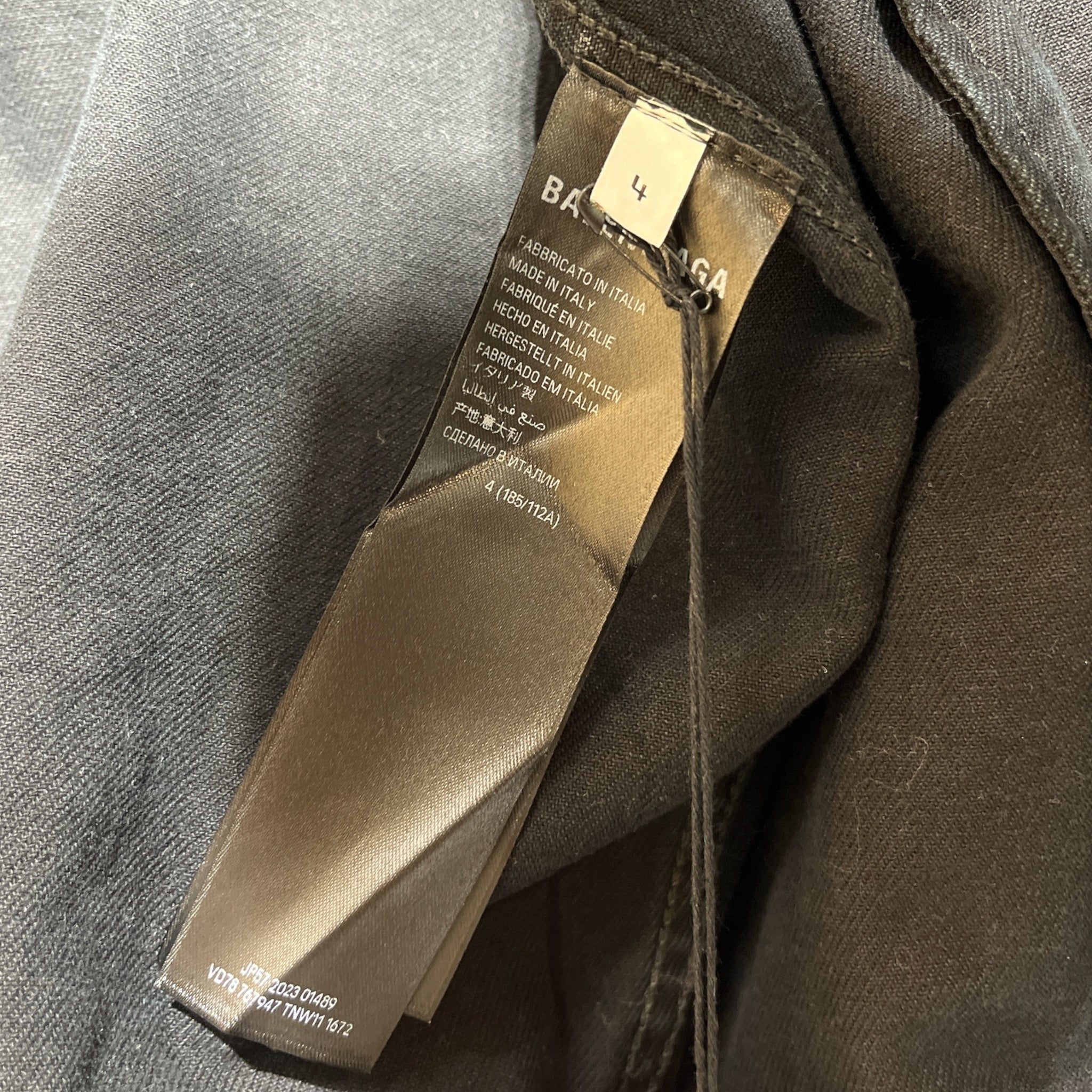 BALENCIAGA/Denim Jkt/L/Denim/BLK/OVERSIZED STICKER LABEL view 4