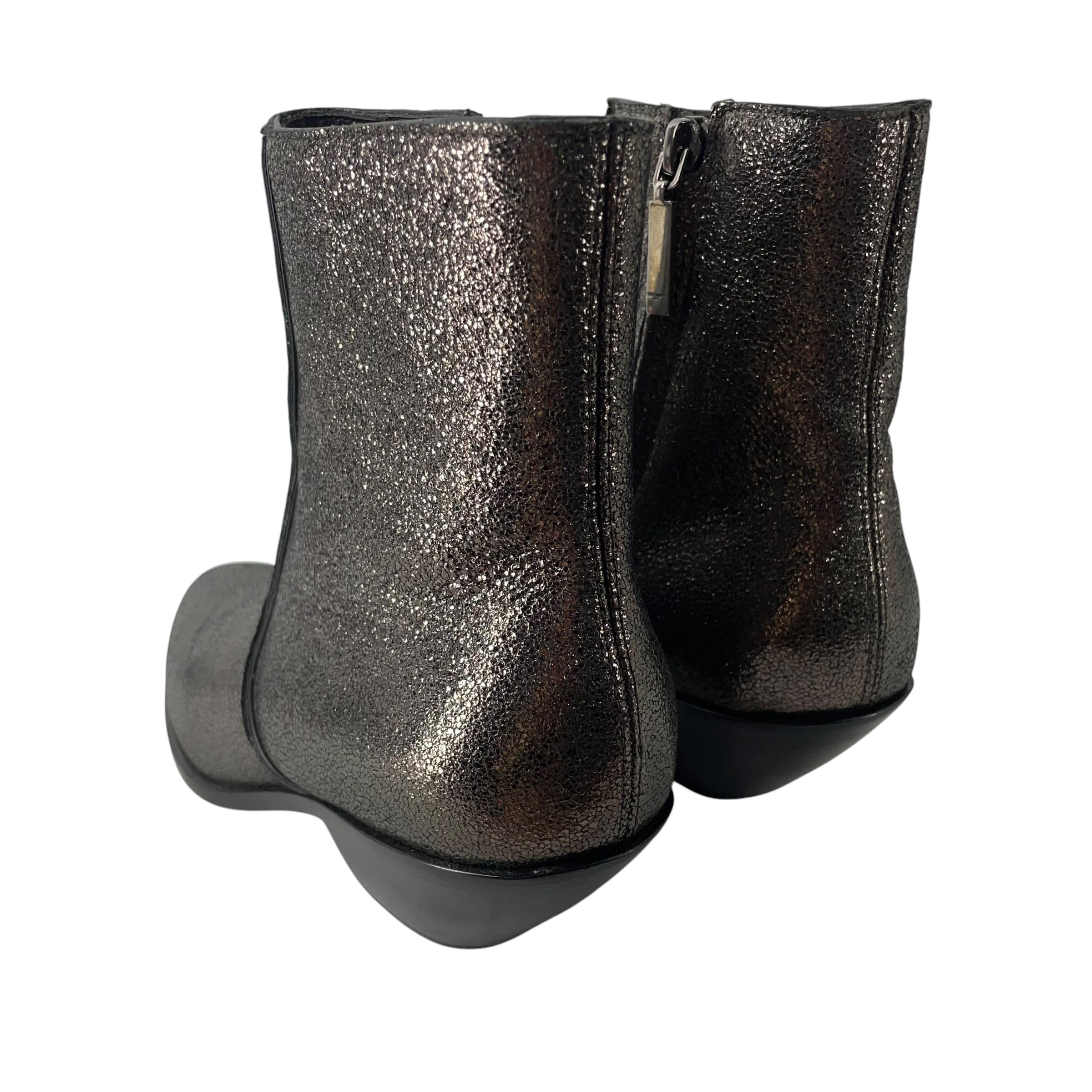 SAINT LAURENT/Ankle Boots/EU 36.5/Leather/SLV/RO549217 GLITTER WYATT view 2
