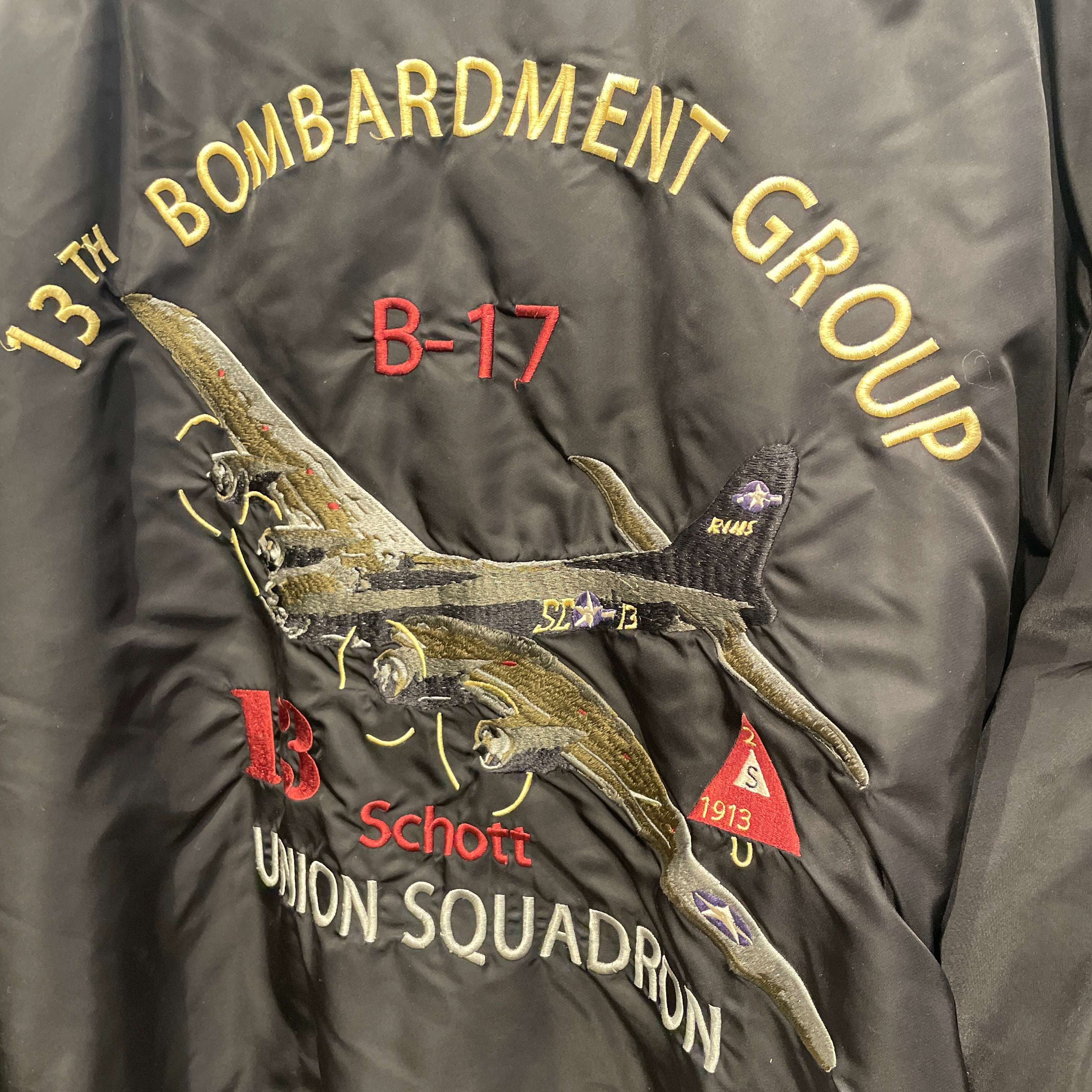 Schott/Flight Jkt/XXXL/Nylon/BLK/13TH BOMBARDMENT GROUP BACK view 6