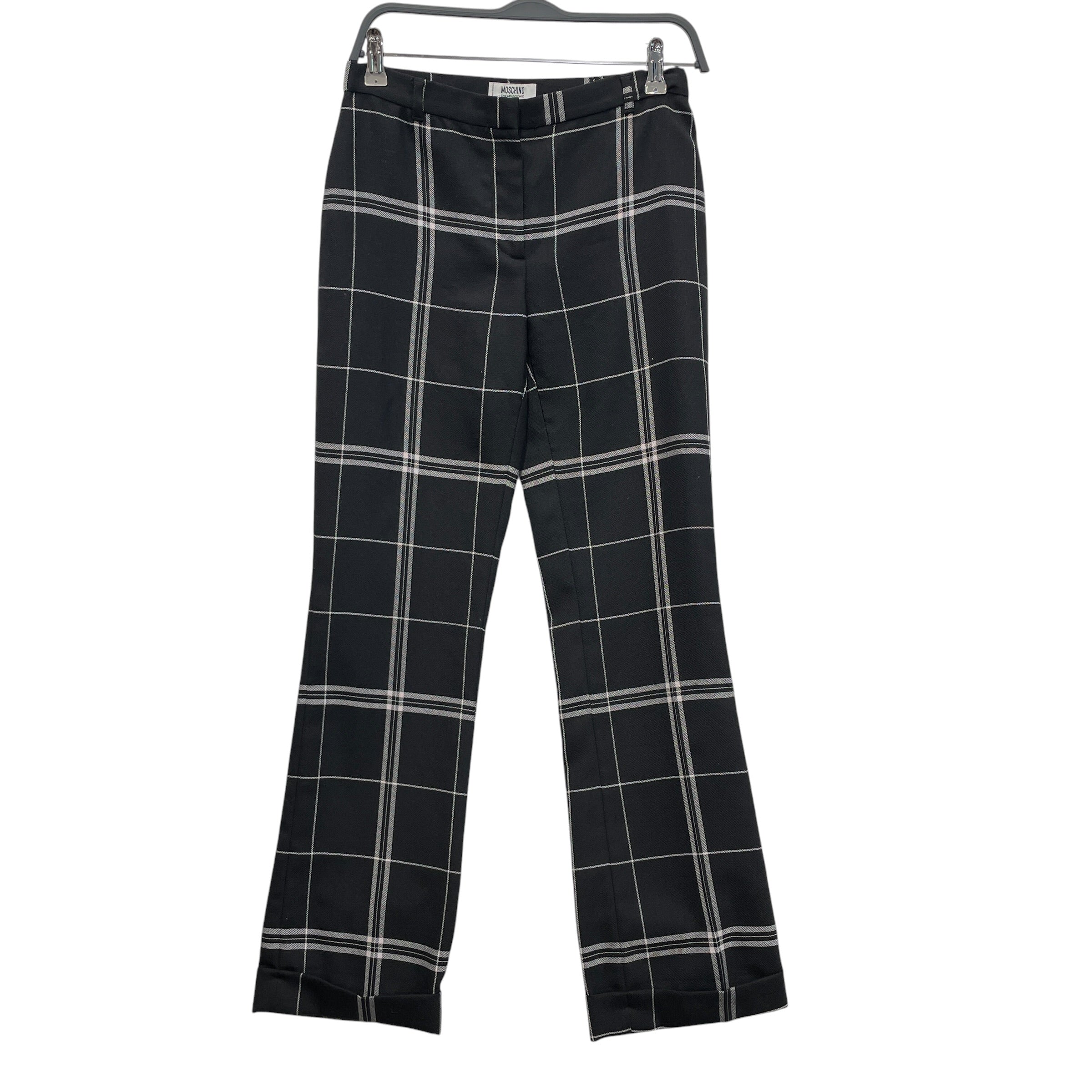 MOSCHINO/Straight Pants/6/Plaid/Wool/NVY/WHITE STRIPE, FOLDED view 1