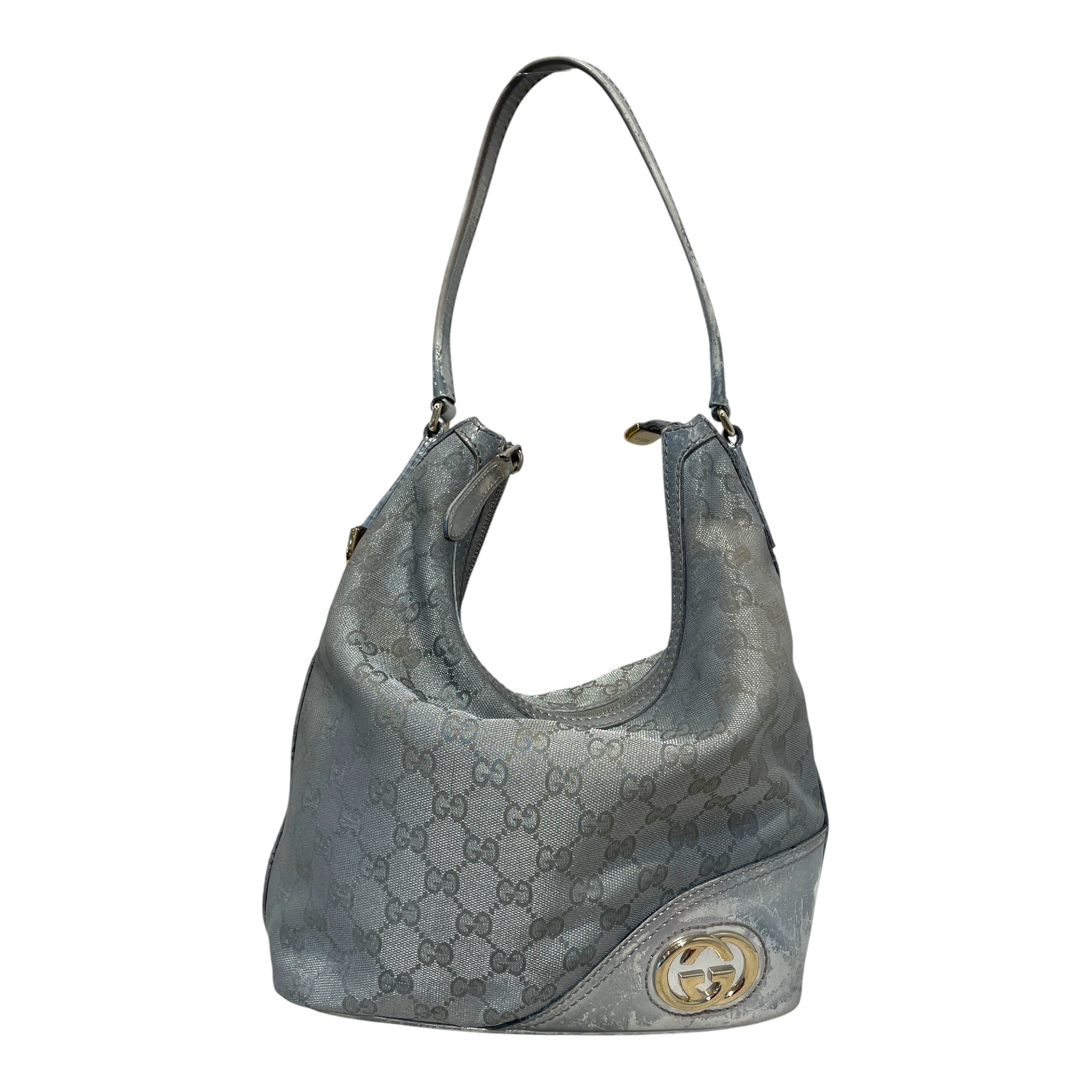 GUCCI/Hand Bag/Monogram/Cotton/SLV/Silver GG New Britt Hobo Bag view 1