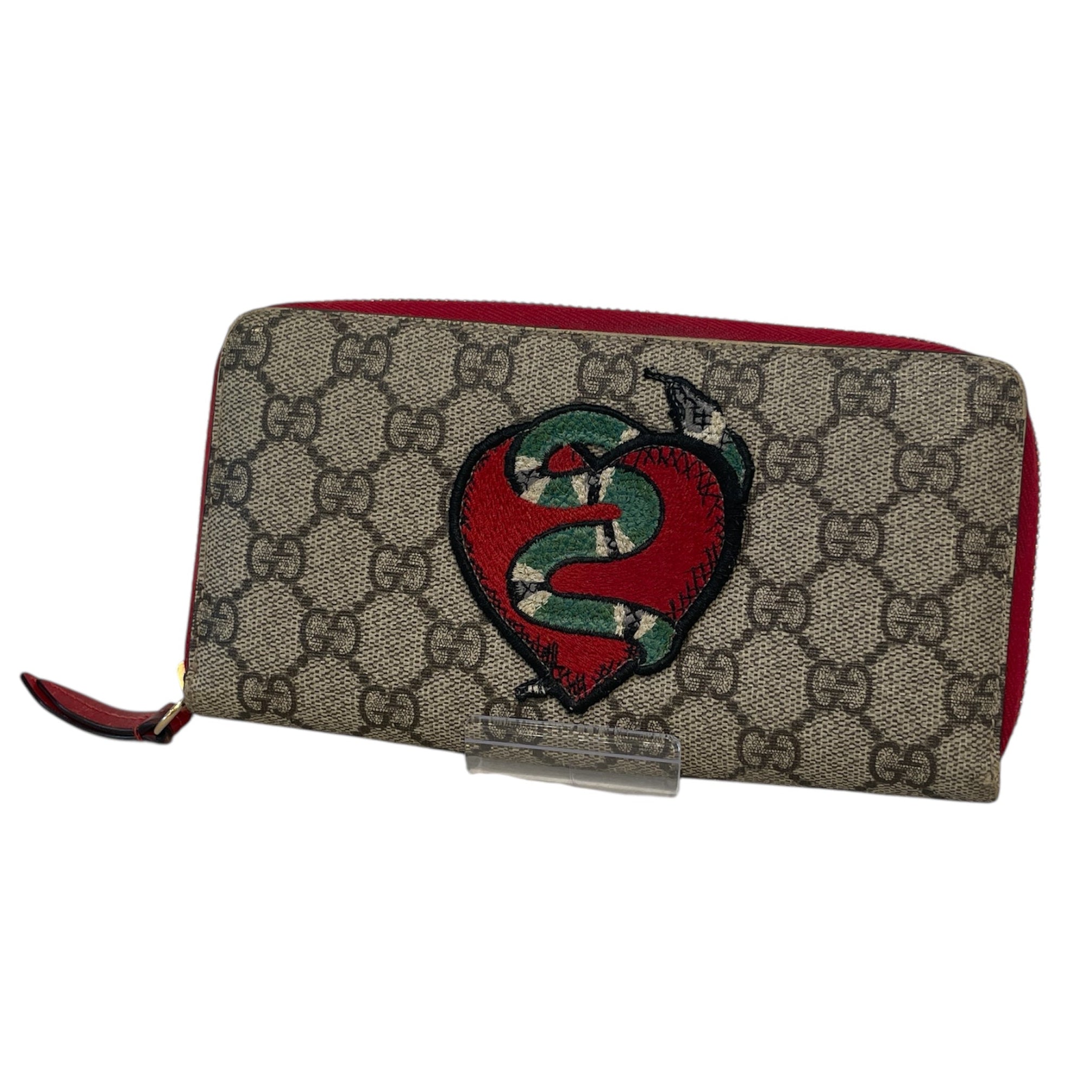 GUCCI/Long Wallet/Monogram/Leather/BRW/GG Supreme Snake Heart view 1