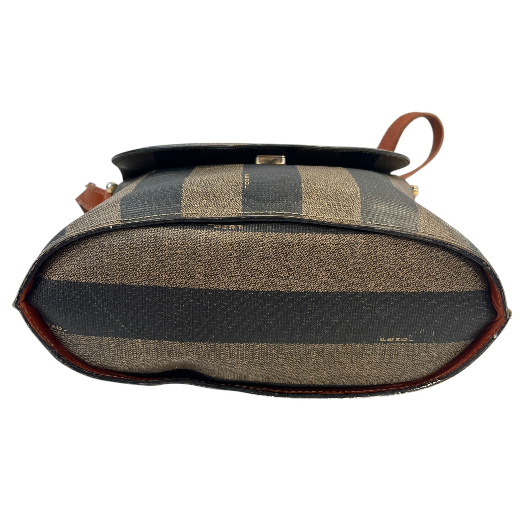 FENDI/Cross Body Bag/Stripe/Leather/BRW/Pequin Vintage FF view 3