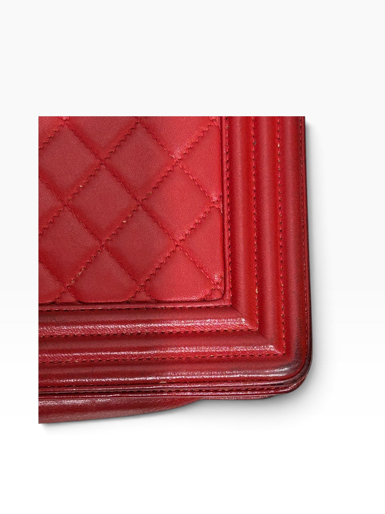 CHANEL/Bag/Leather/RED/BOY BAG QUILTED LAMBSKIN view 8