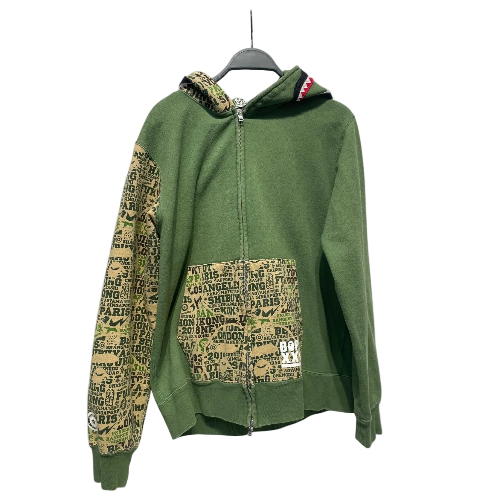 A BATHING APE/Hoodie/L/Cotton/GRN/bape xxv half camo view 1