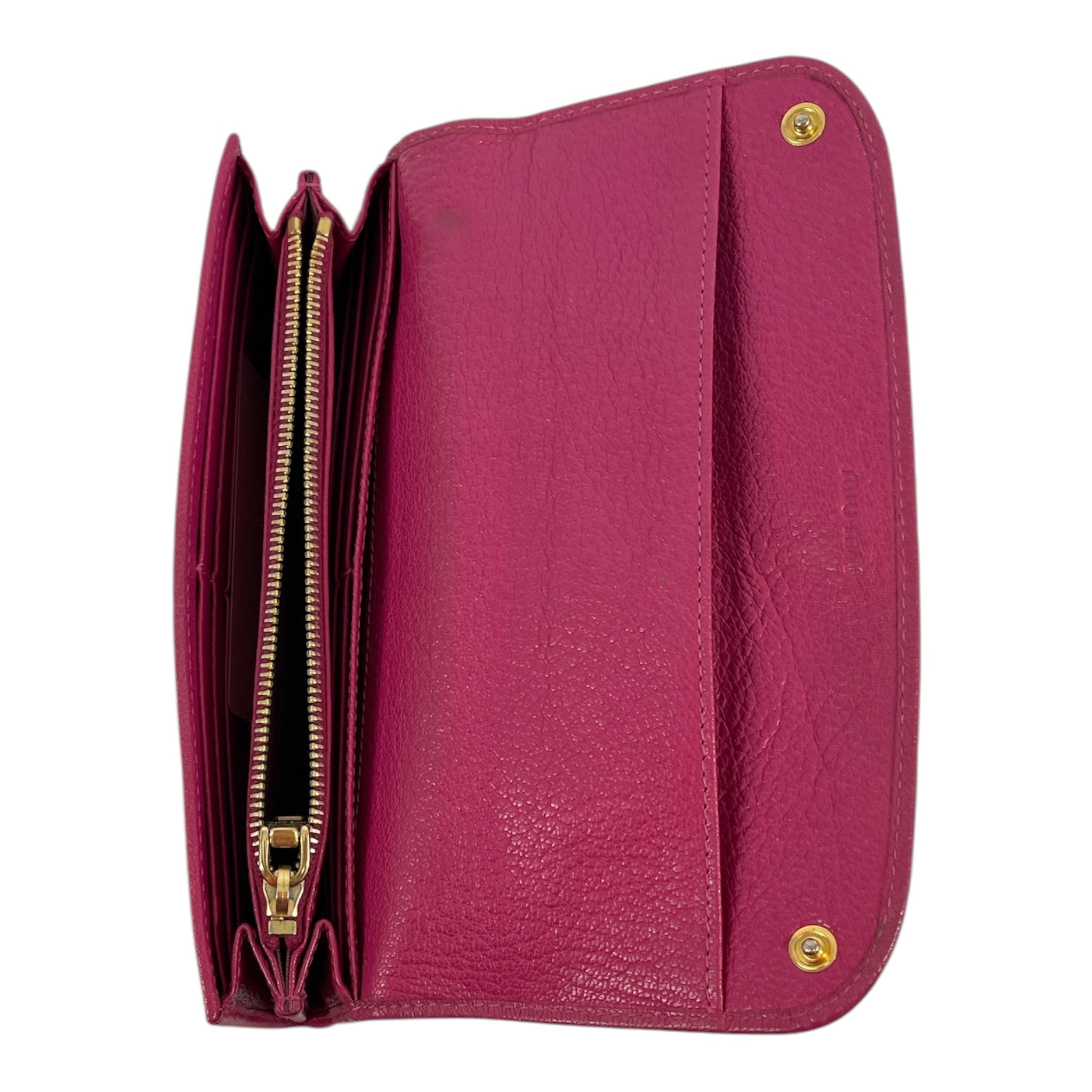 MIU MIU/Long Wallet/Leather/PNK/RIBBON WITH GOLD LOGO view 2