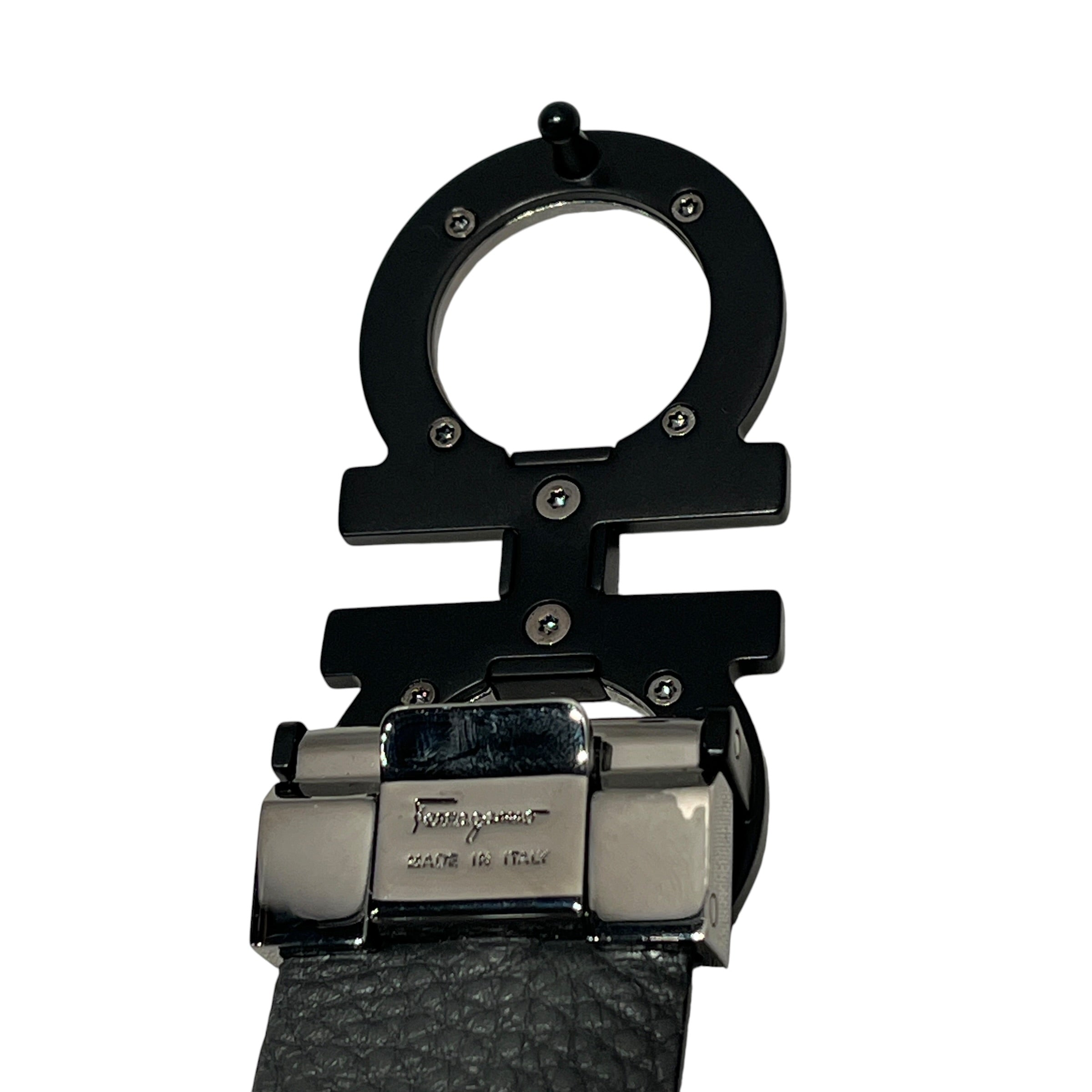 Salvatore Ferragamo/Belt/Leather/BLK/M's/PEBBLED LEATHER/GUNMETAL BUCKL view 5