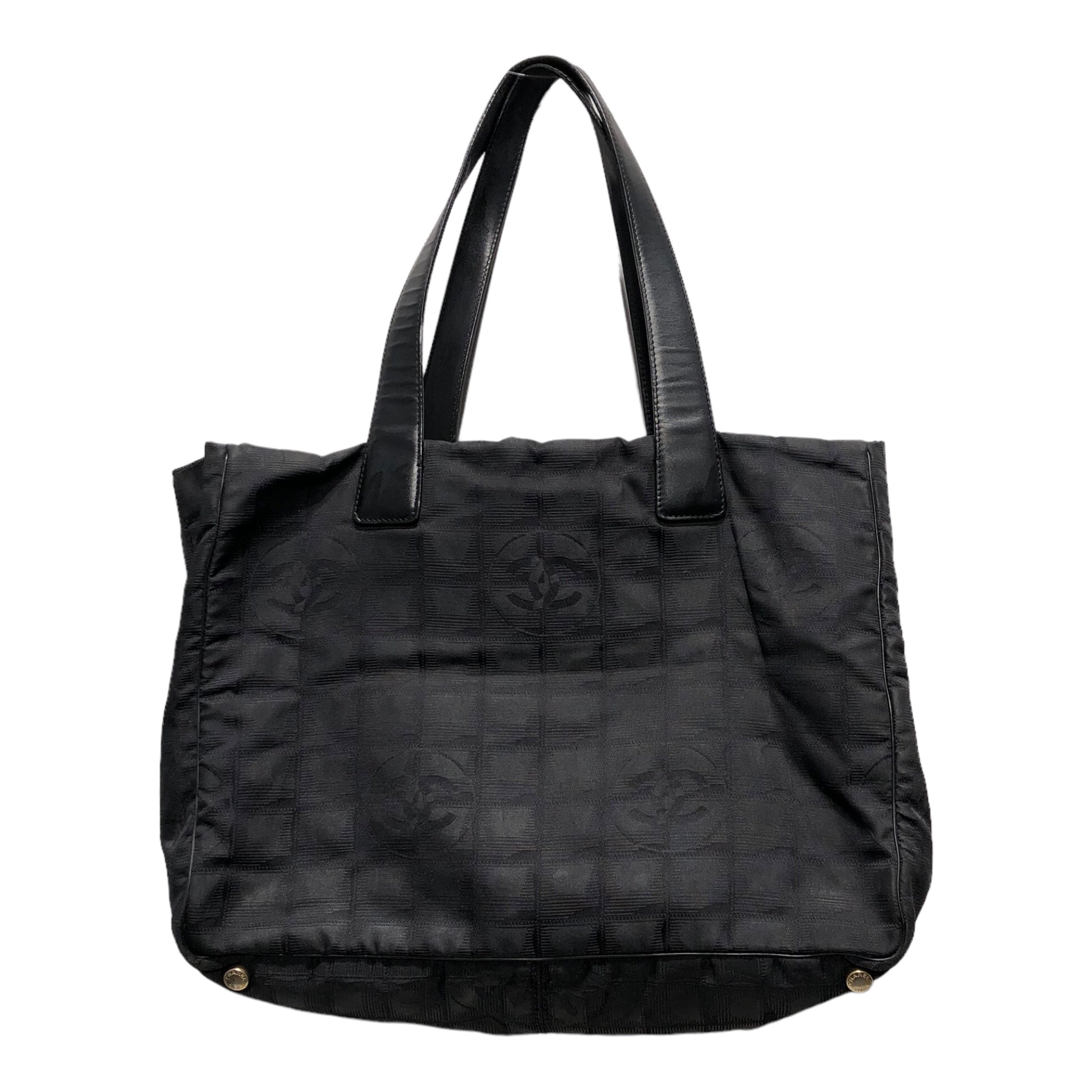 CHANEL/Tote Bag/Monogram/Nylon/BLK/CHANEL CC LOGO TRAVEL TOTE view 1