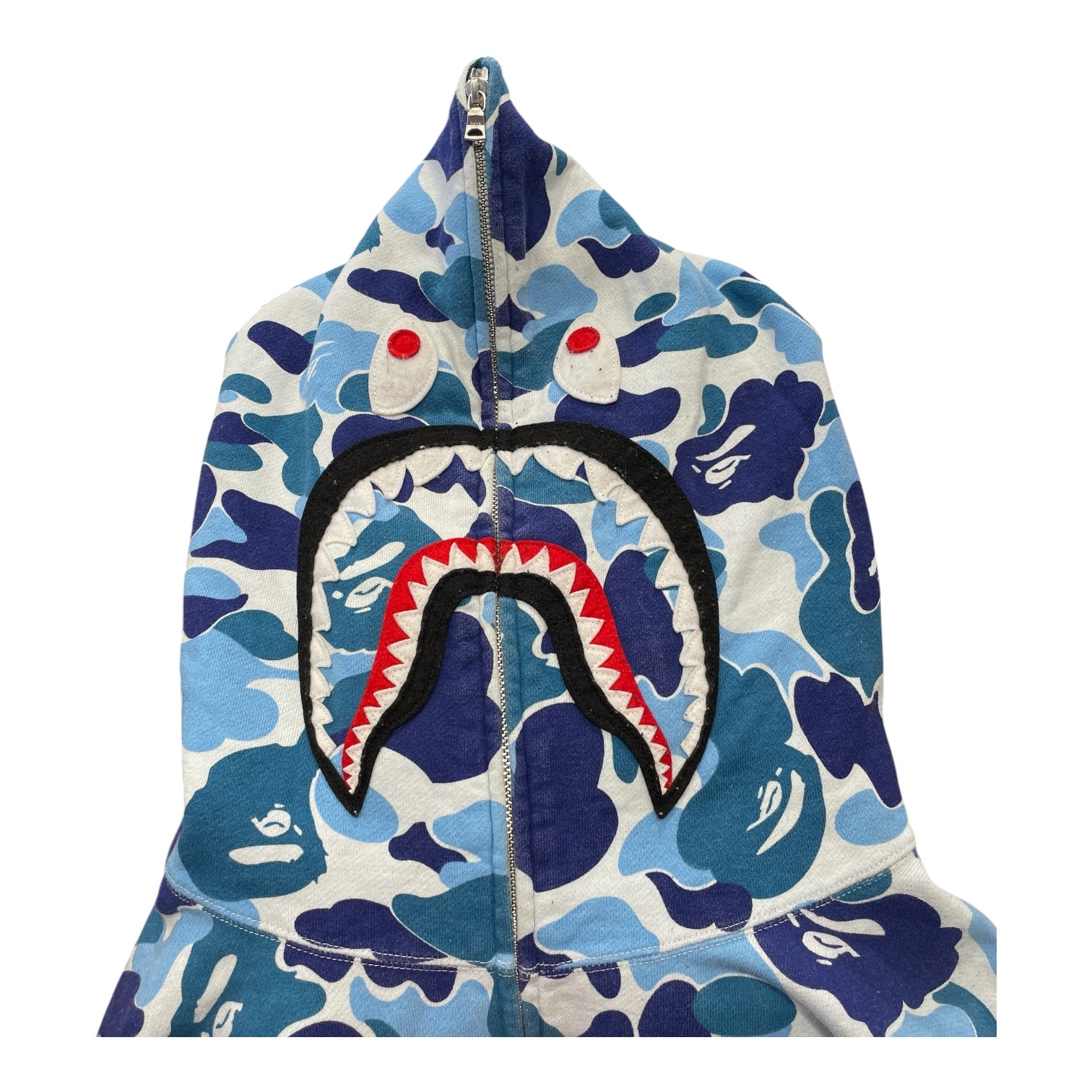A BATHING APE/Zip Up Hoodie/XXXL/Camouflage/Cotton/BLU/BAPE ABC SHARK CAMO PRINT view 3