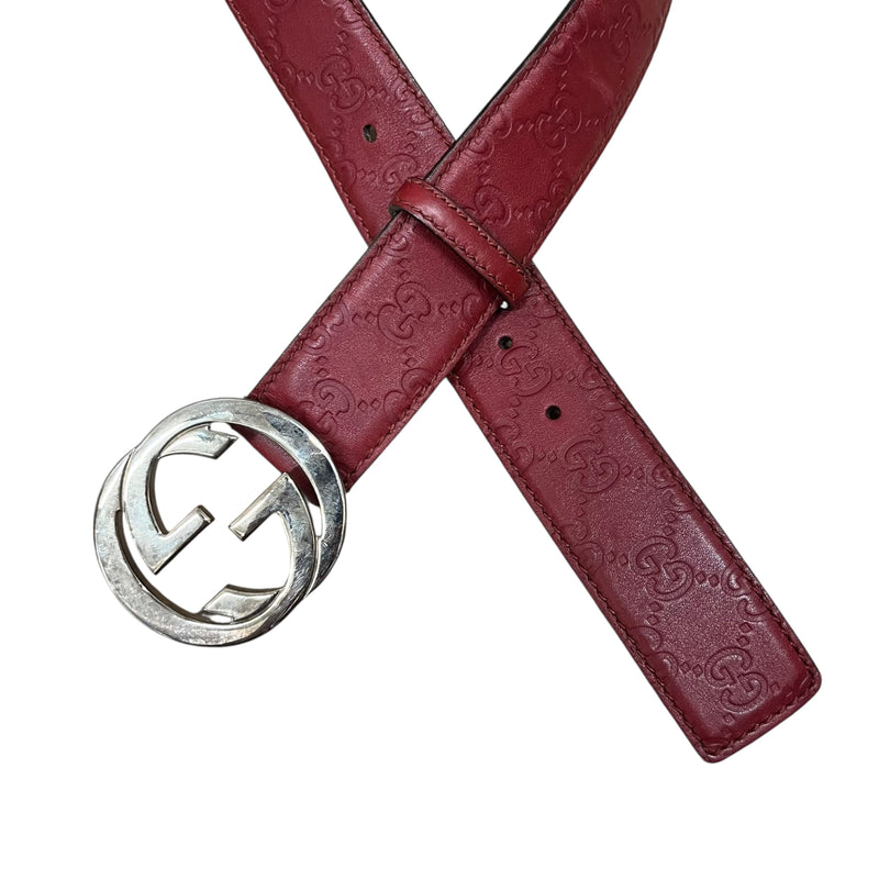 GUCCI/Belt/OS/Leather/RED/guccisima