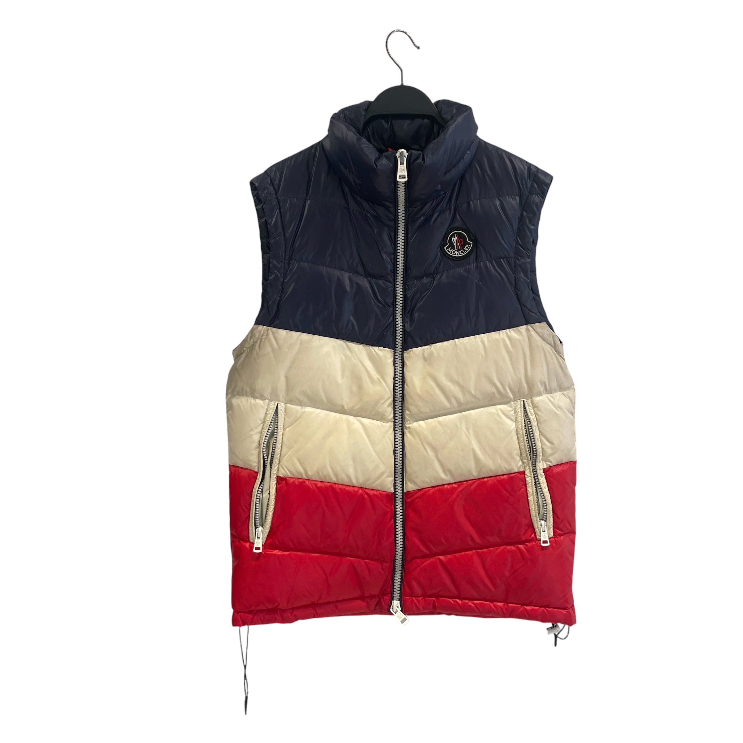 MONCLER/Puffer Vest/L/Stripe/Nylon/NVY/PELAT DOWN VEST/HOOD view 1