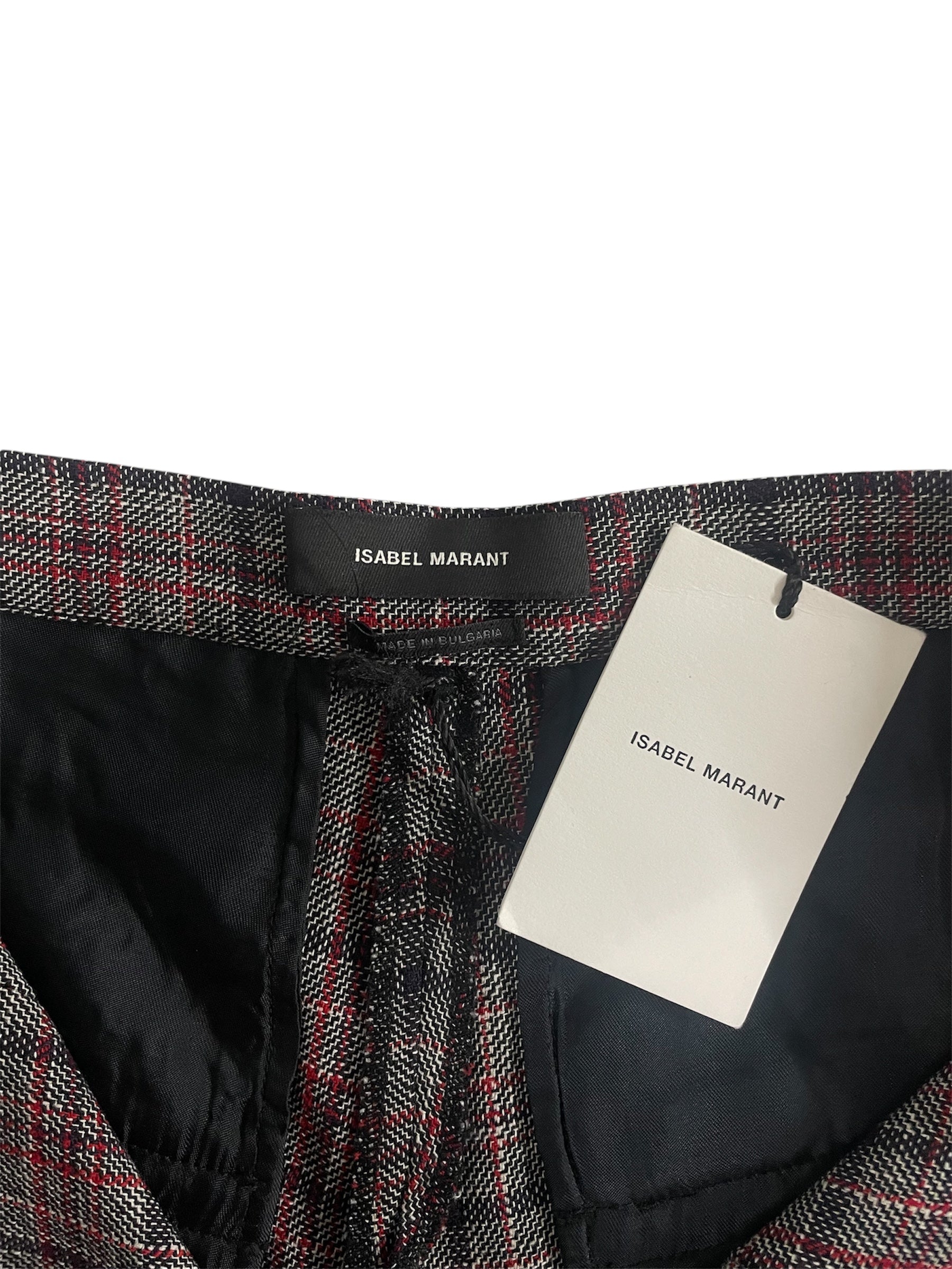 ISABEL MARANT/Skinny Pants/38/Plaid/Cotton/MLT/Chino/19APA1434-19A011I view 3
