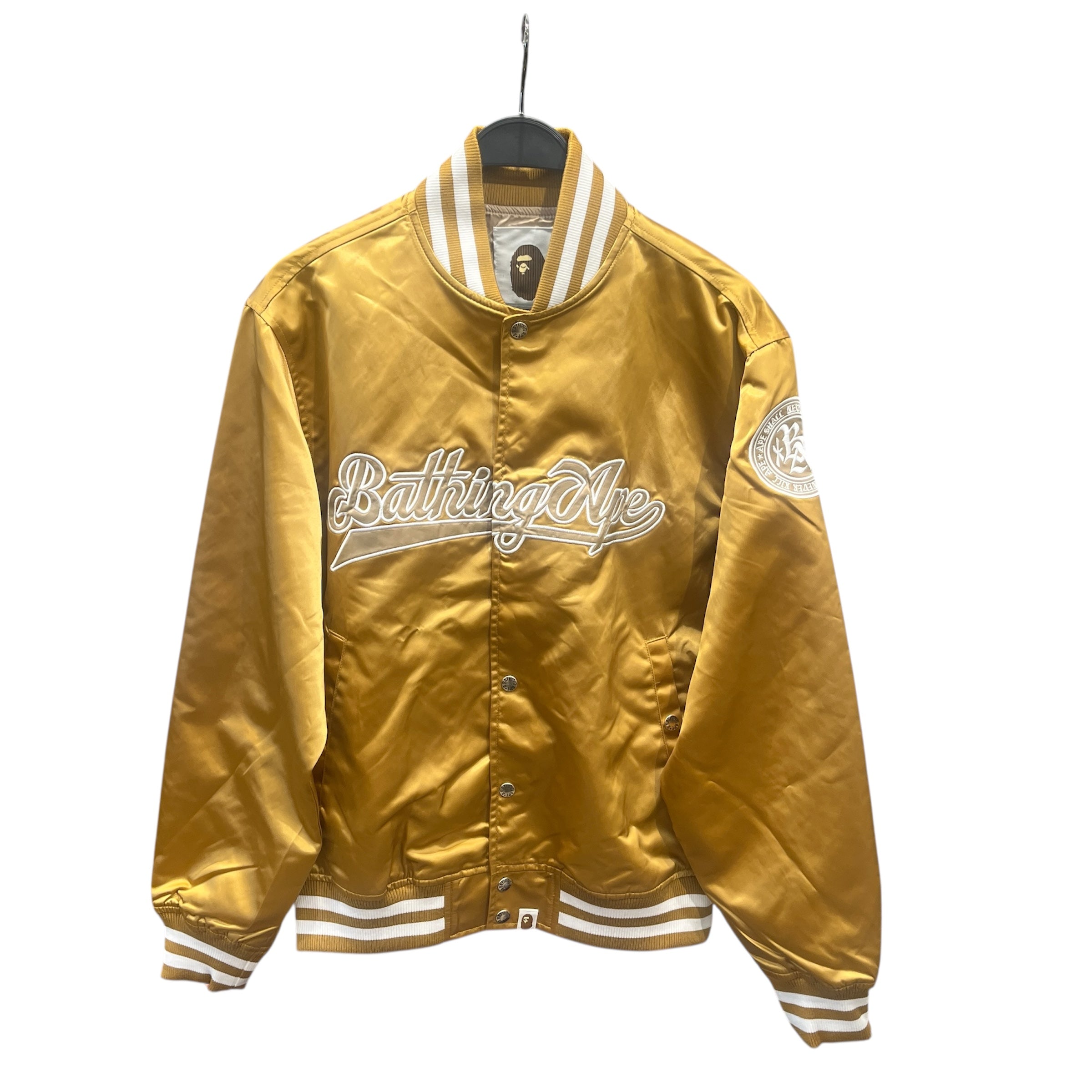 A BATHING APE/Jacket/M/Polyester/GLD/Graphic/Baseball Varsity Jacket view 1