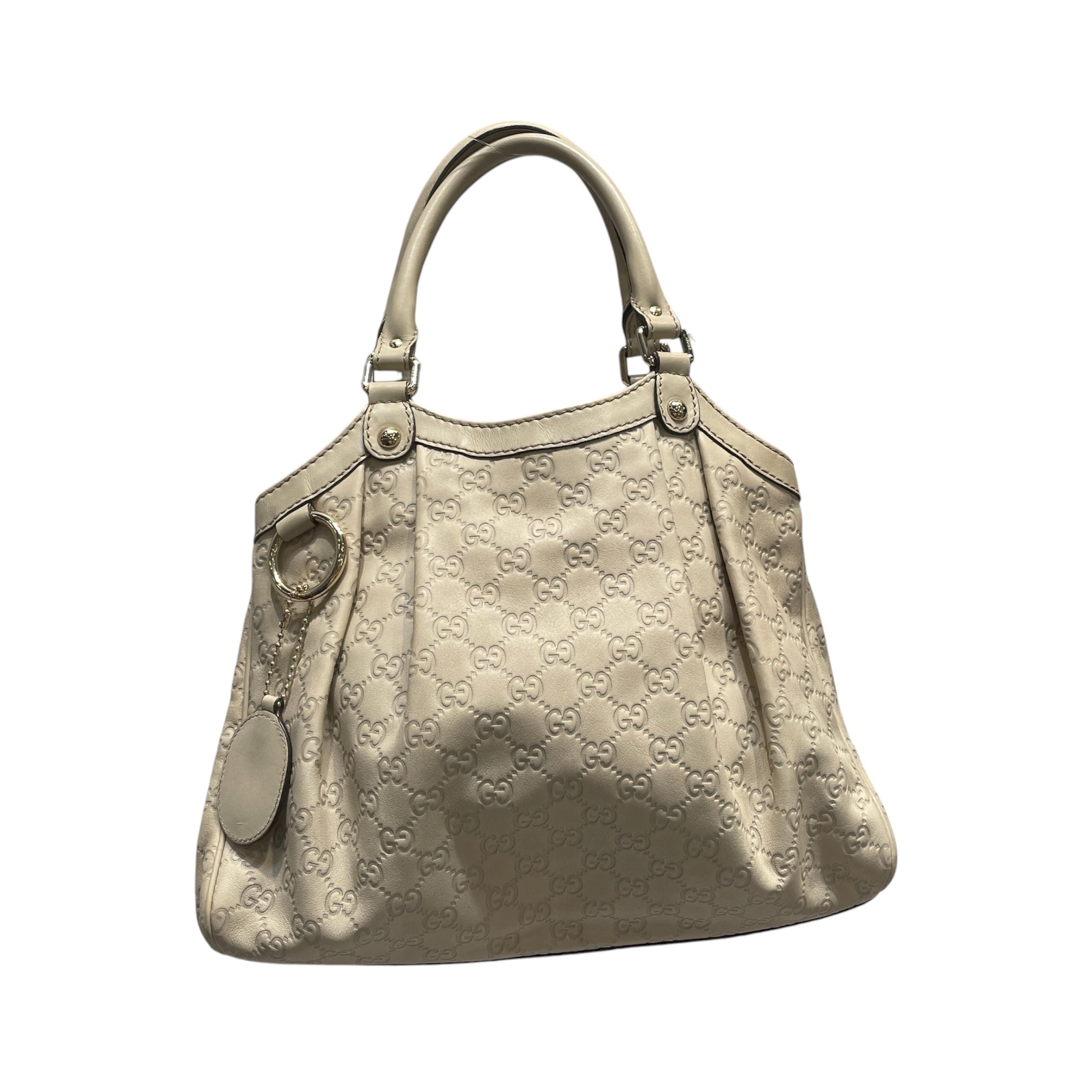 GUCCI/Hand Bag/Leather/CRM/guccissima sukey tote view 1
