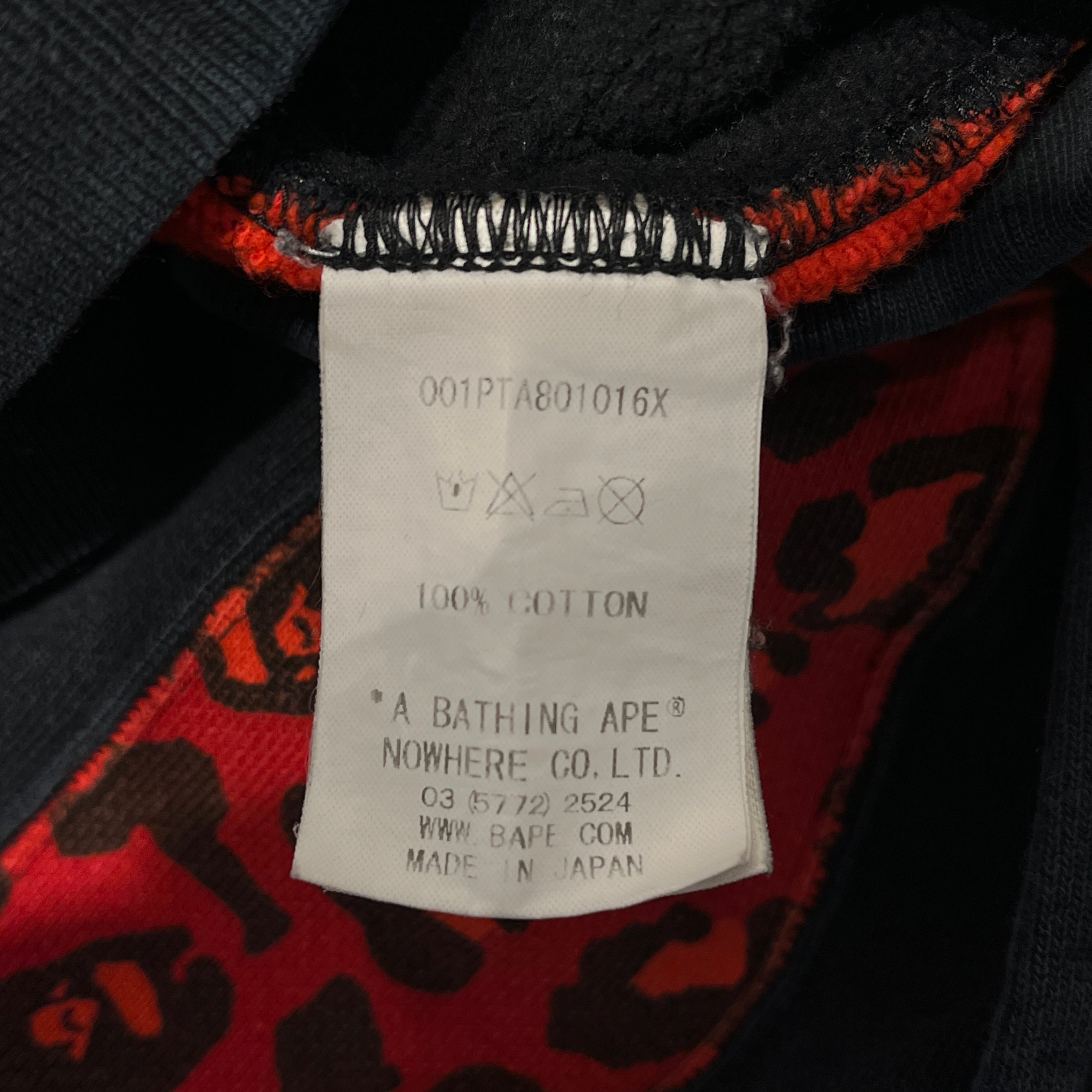 A BATHING APE/Pants/M/Cotton/BLK/Joggers/Camouflage/red camo stripe view 4