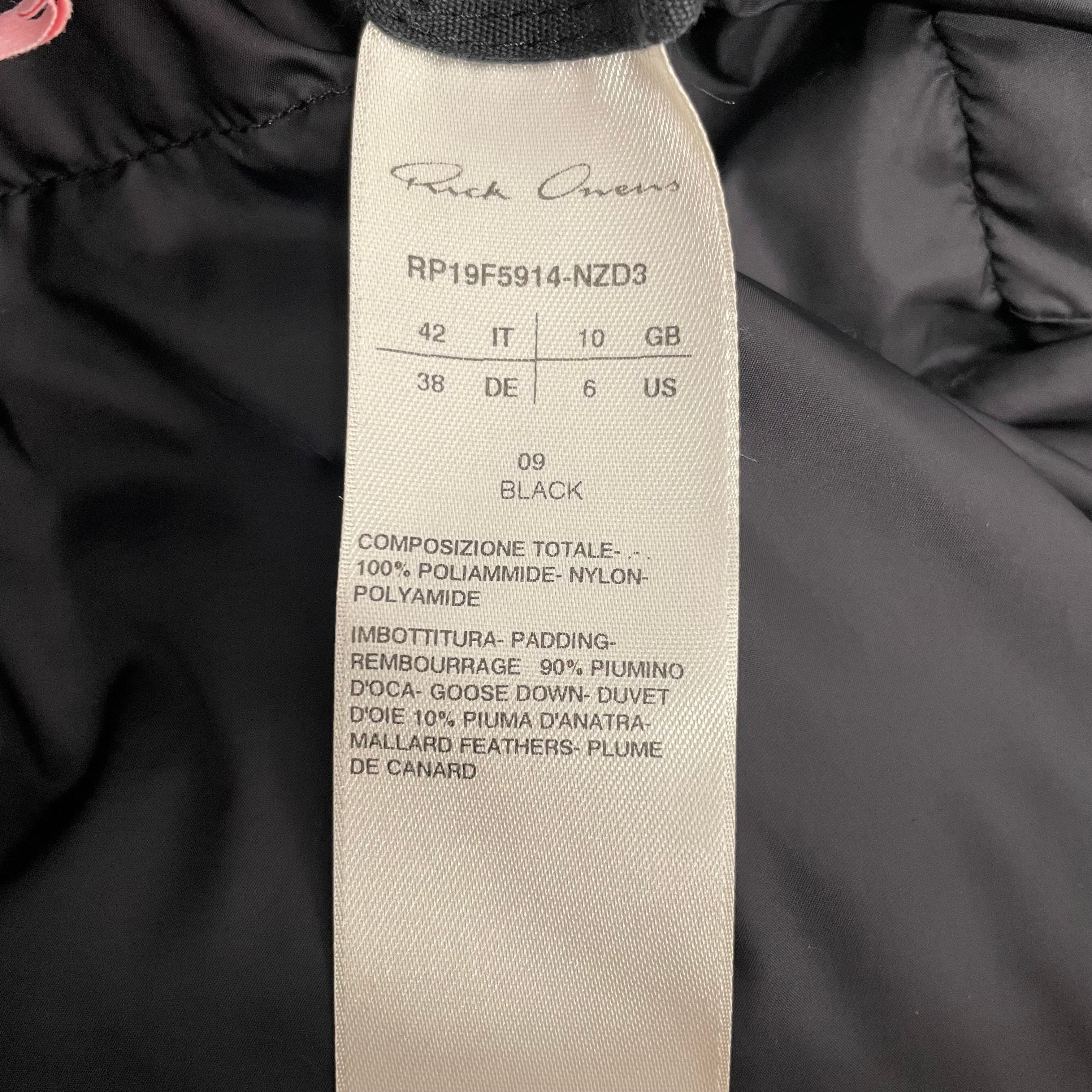 Rick Owens/Puffer Vest/Nylon/BLK/OVERSIZED PUFFER view 4