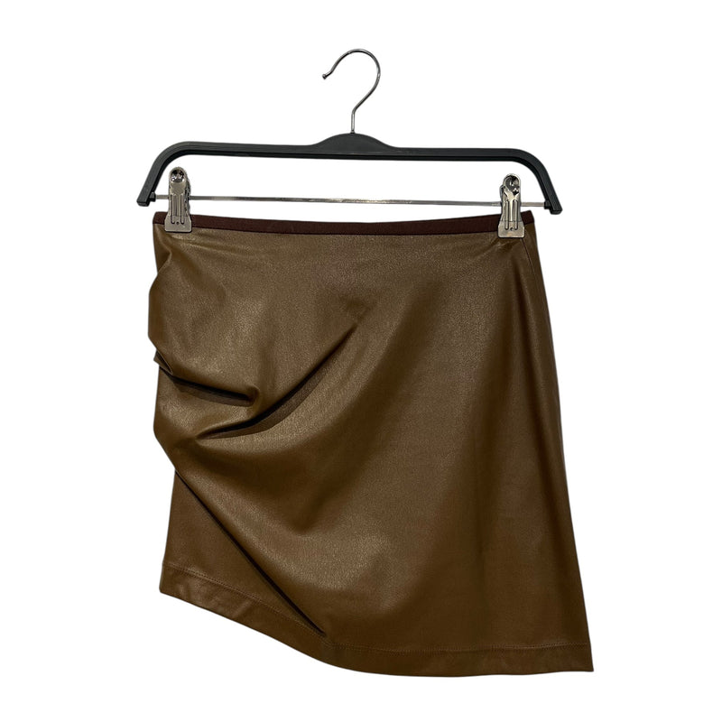 Helmut Lang/Skirt/XS/Faux Leather/BRW/Mini Length/N05HW303/TWIST MINI SKIRT