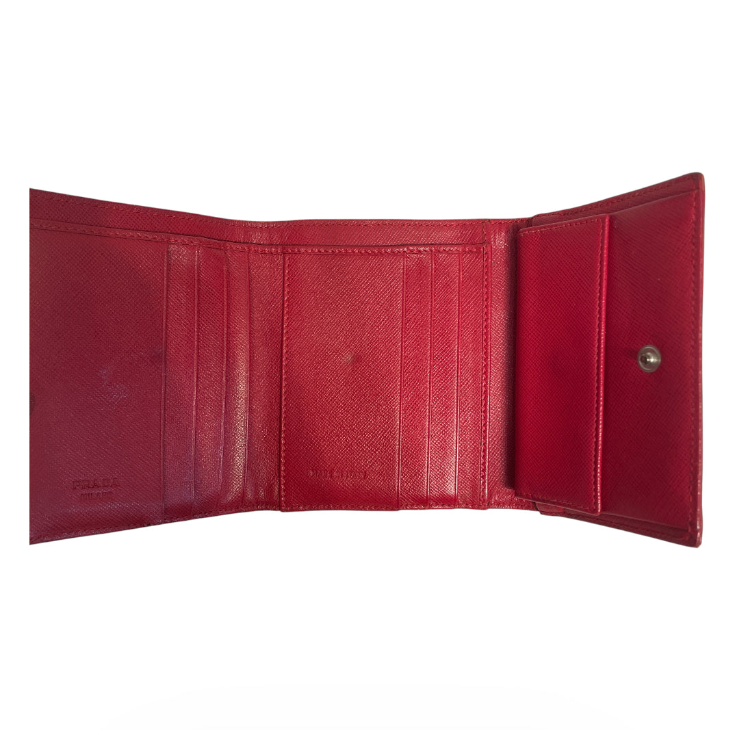 PRADA/Trifold Wallet/Nylon/RED/M's/RED BADGE view 5