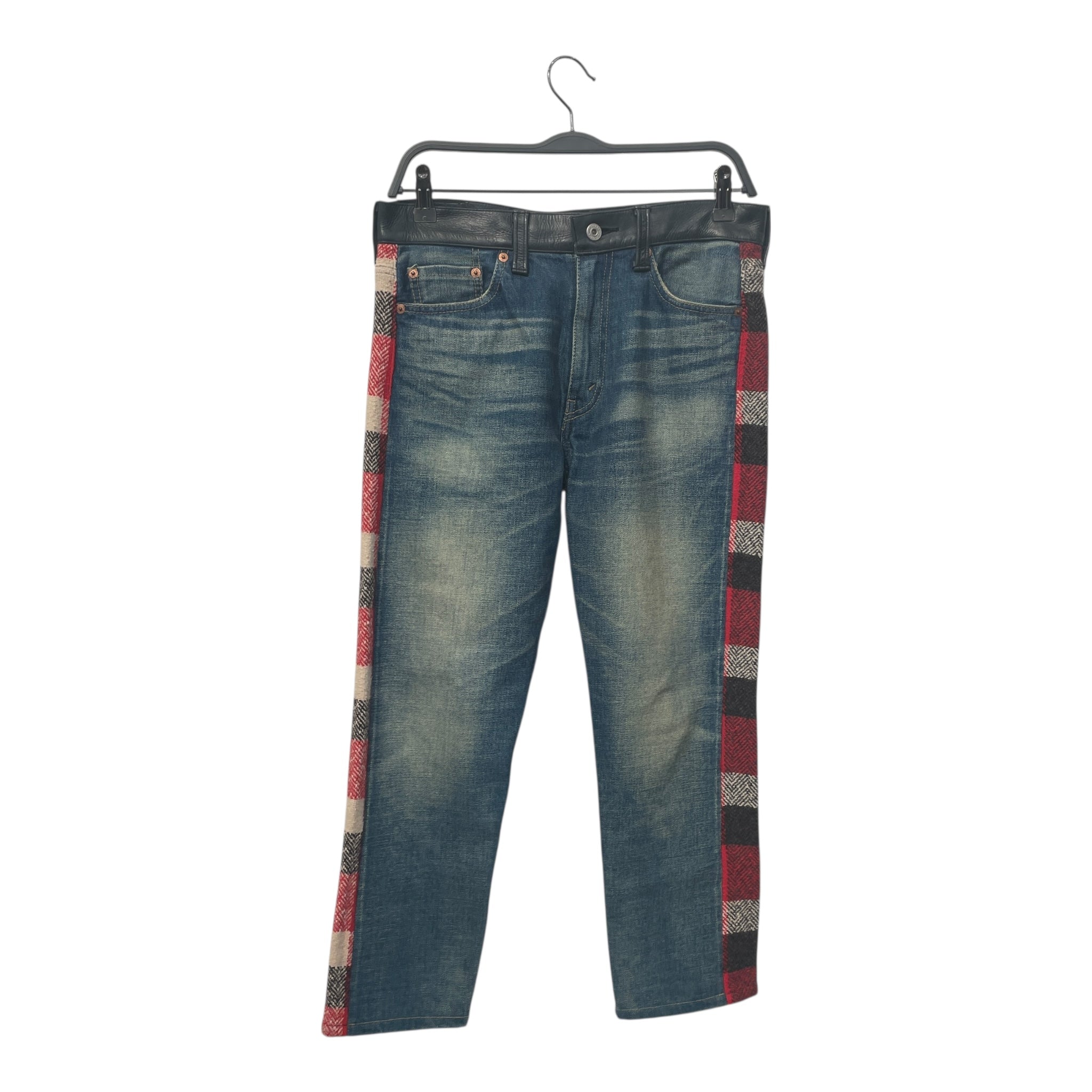 JUNYA WATANABE COMME des GARCONS/Straight Pants/XS/Denim/BLU/plaid back view 1