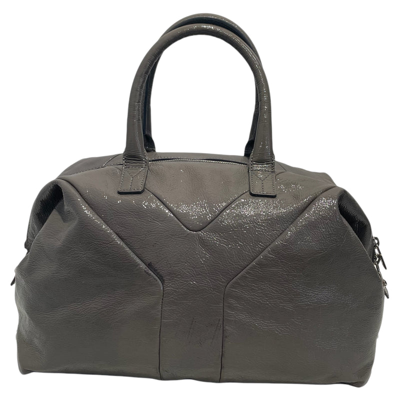 YVES SAINT LAURENT///Hand Bag/FREE/Plain/Leather/GRY/W [Designers] Design/