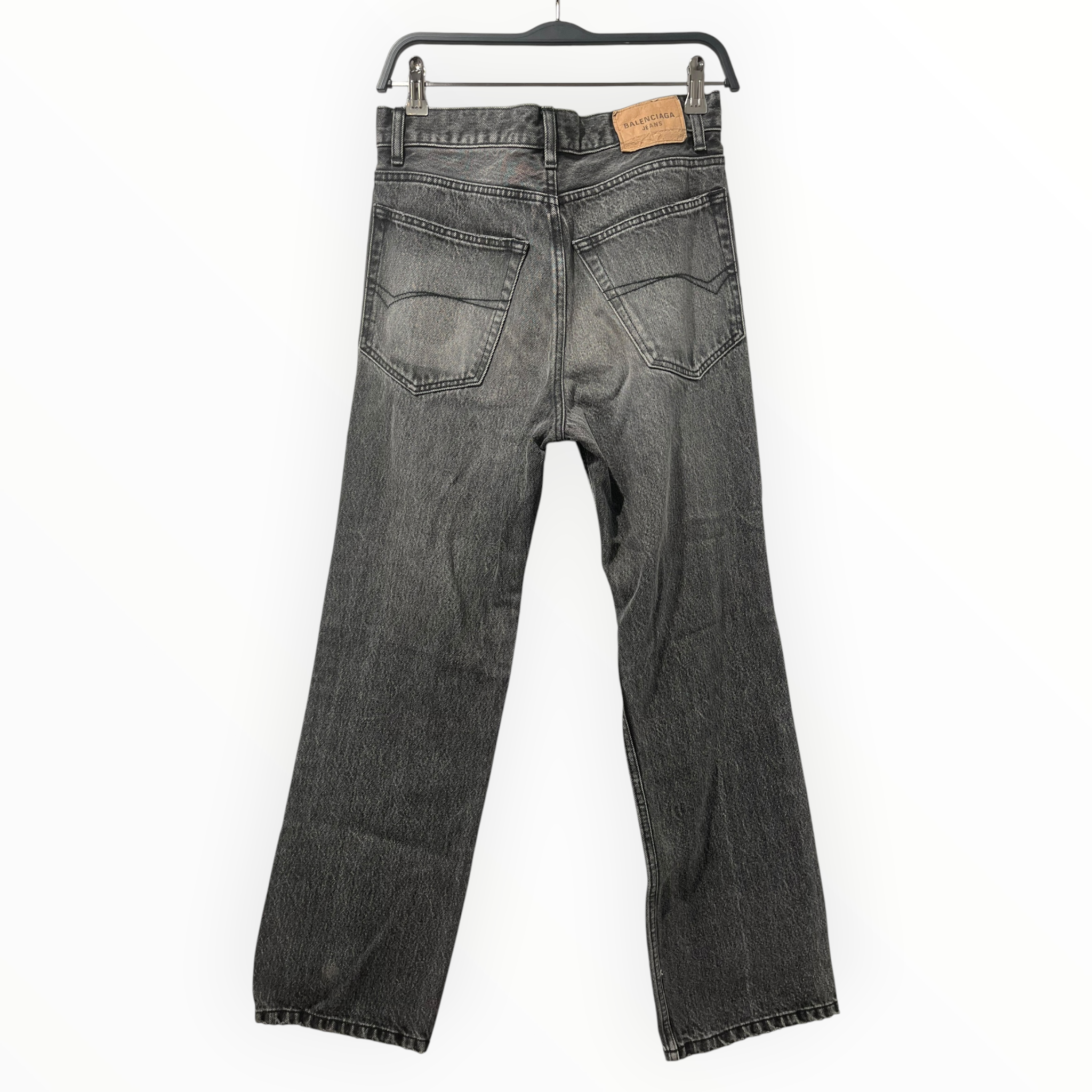BALENCIAGA/Bottoms/Cotton/GRY/UNISEX RIPPED HOLES THIGH view 2
