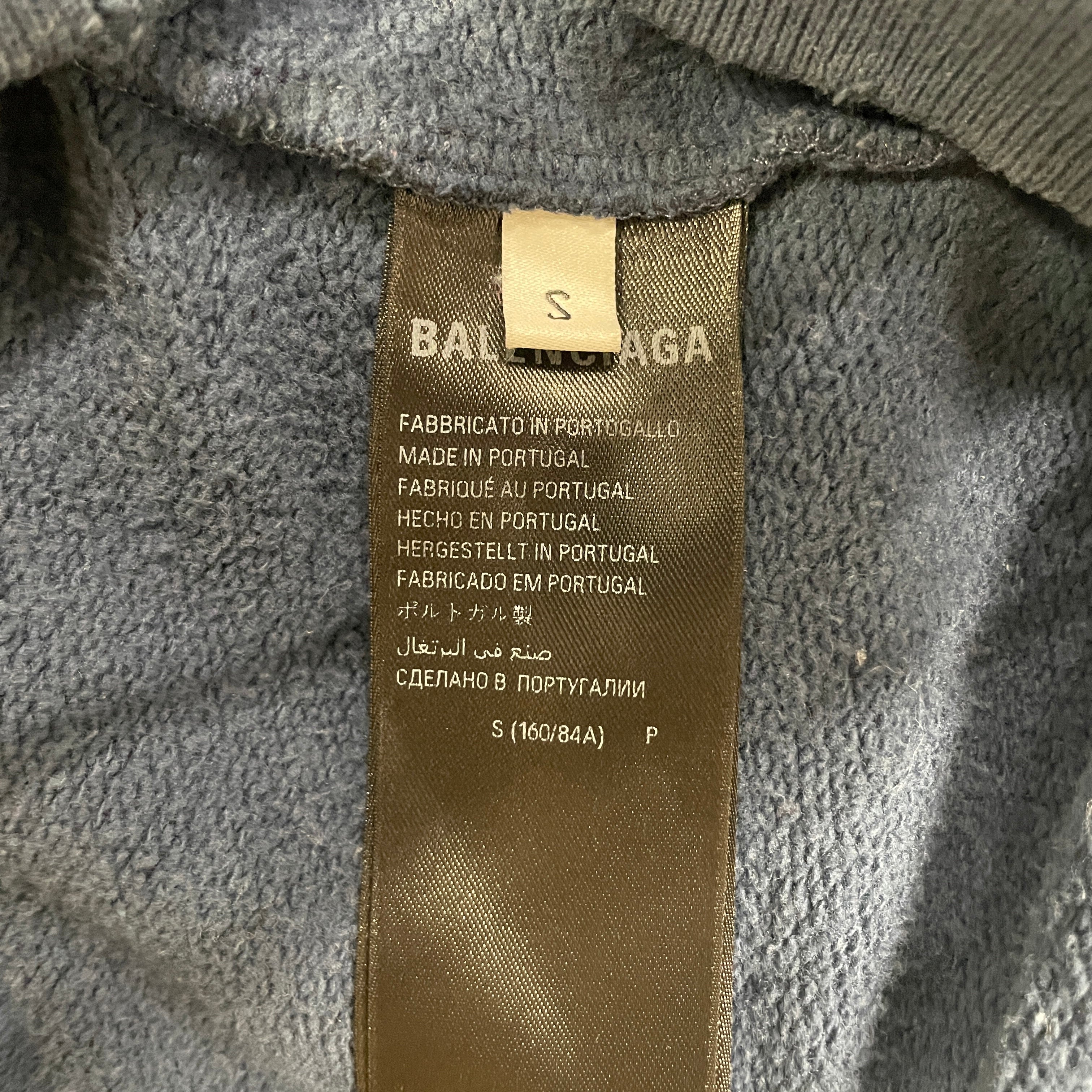 BALENCIAGA/Hoodie/M/Cotton/BLU/VIP EMB DISTRESSED view 4