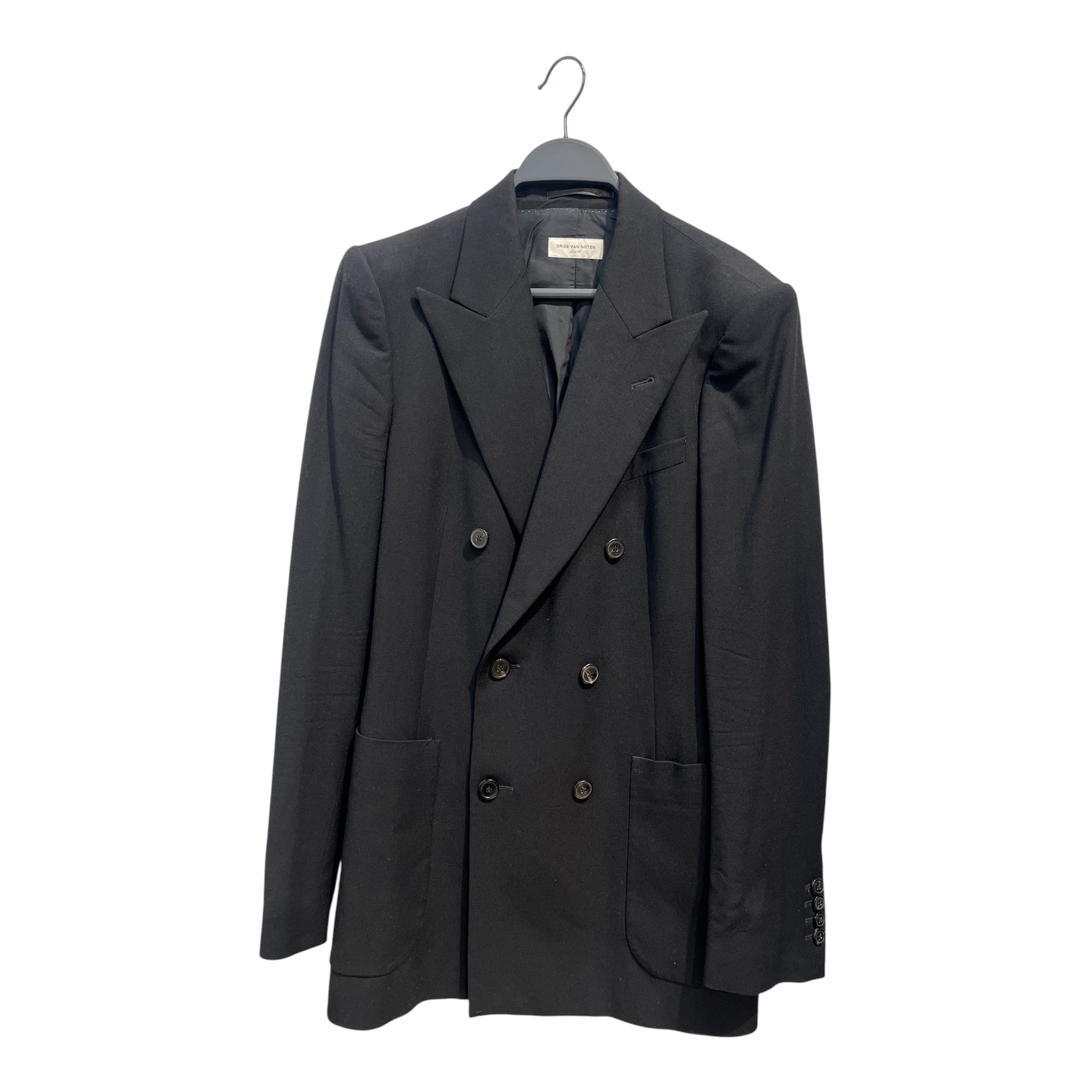 DRIES VAN NOTEN/Tailored Jkt/46/Wool/BLK/DOUBLE BREASTED BLAZER view 1